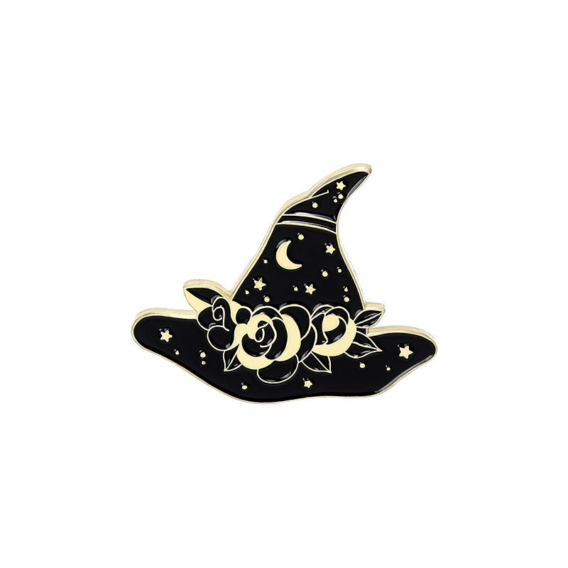 Black Cat Witch Hat Pins