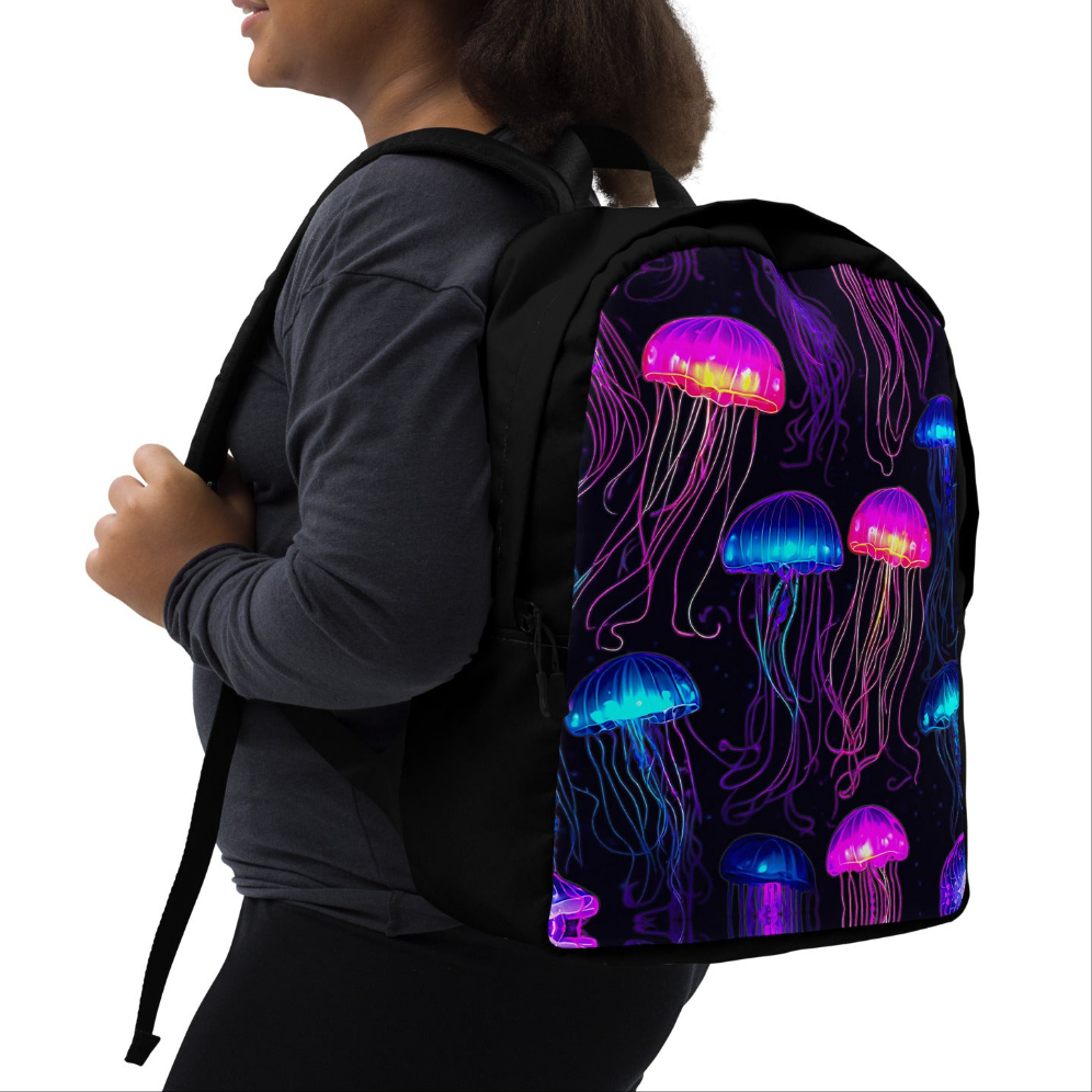 Neon Jellyfish Minimalist Backpack
