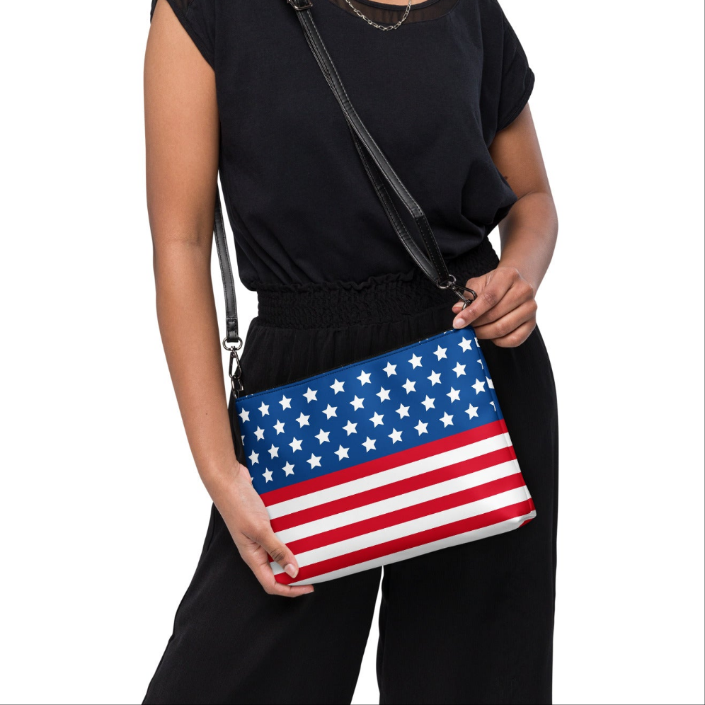 USA American Flag Patriotic Stars and Stripes Crossbody Bag