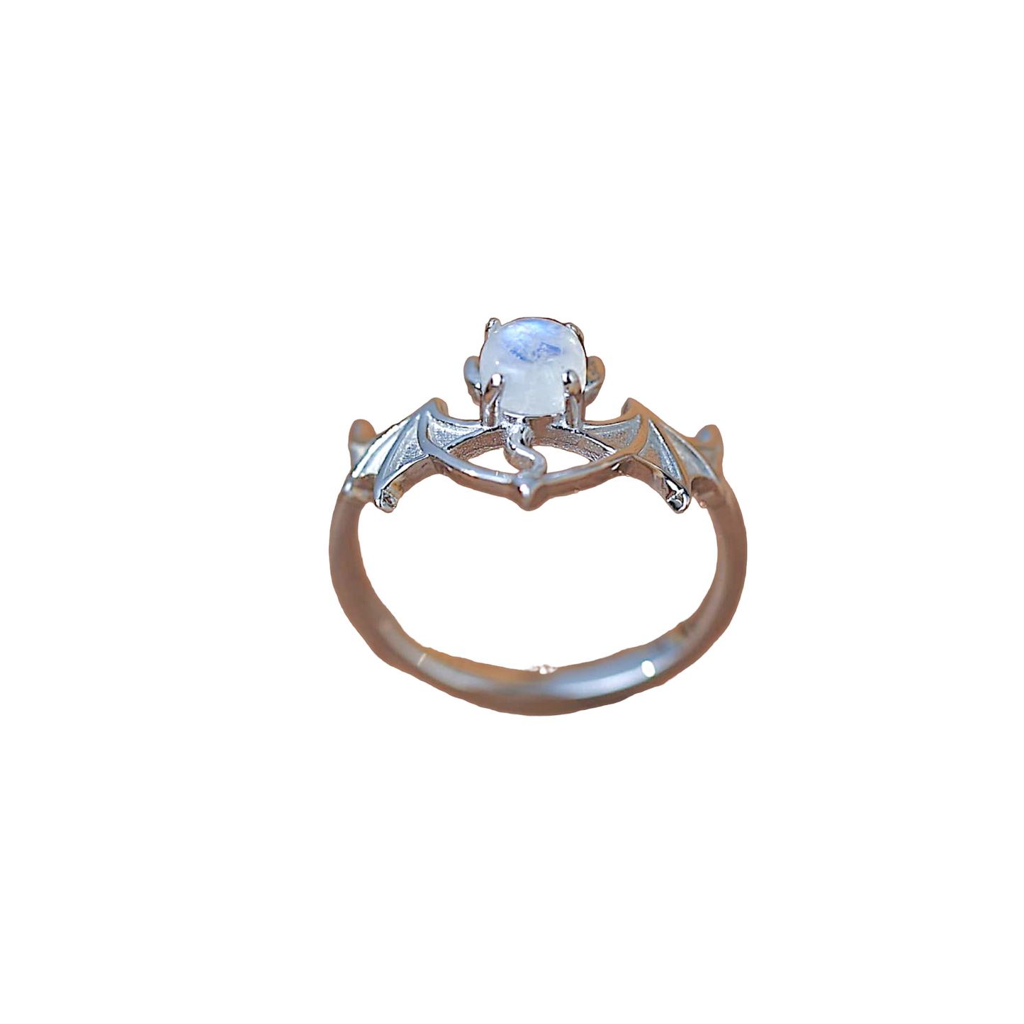 Sterling Silver Moonstone Bat Ring