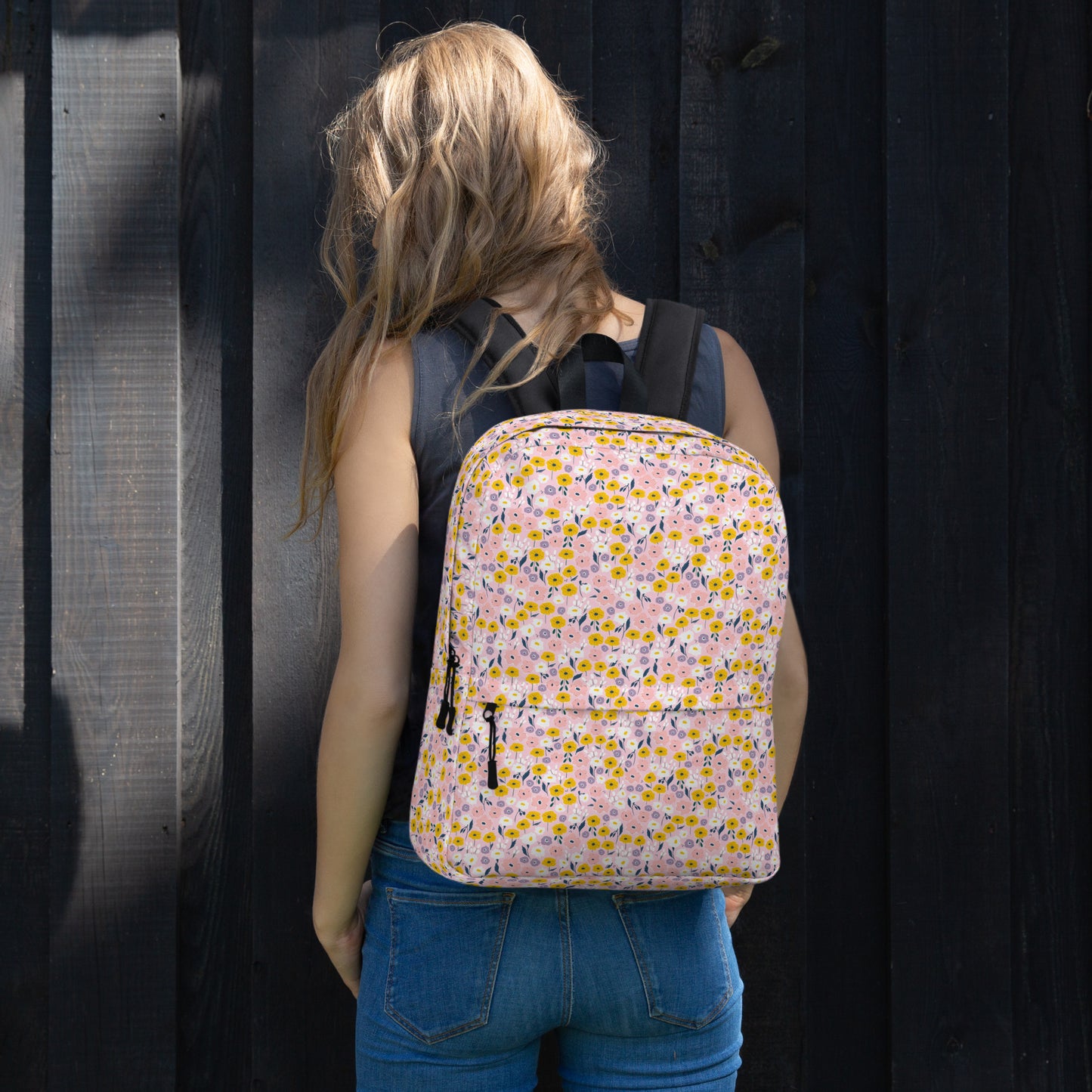 90s Pink & Yellow Floral Backpack