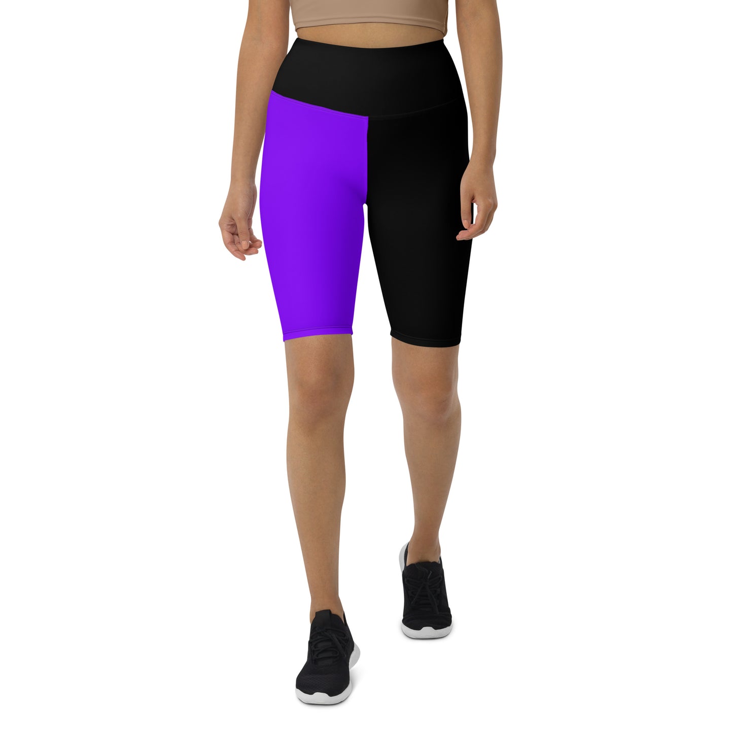 Neon Purple + Black Biker Shorts