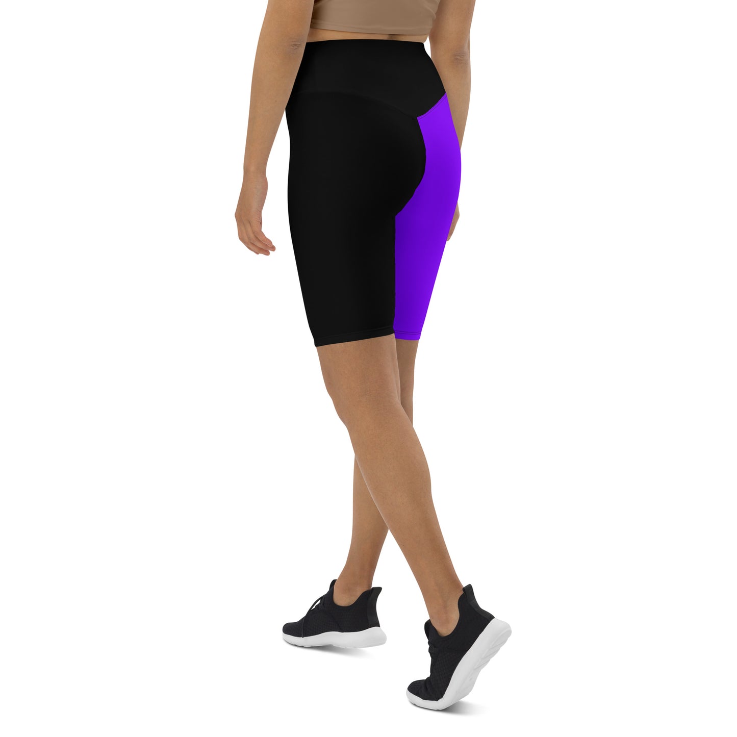 Neon Purple + Black Biker Shorts