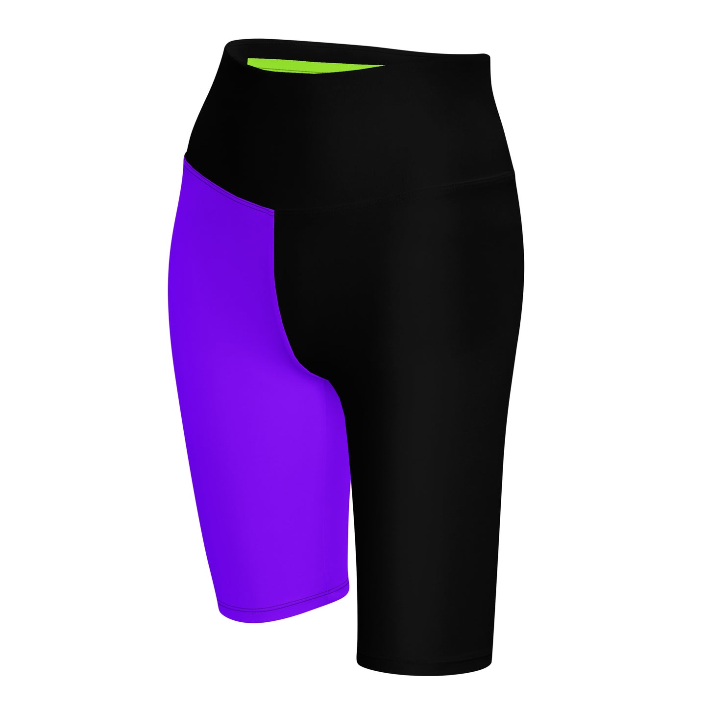 Neon Purple + Black Biker Shorts