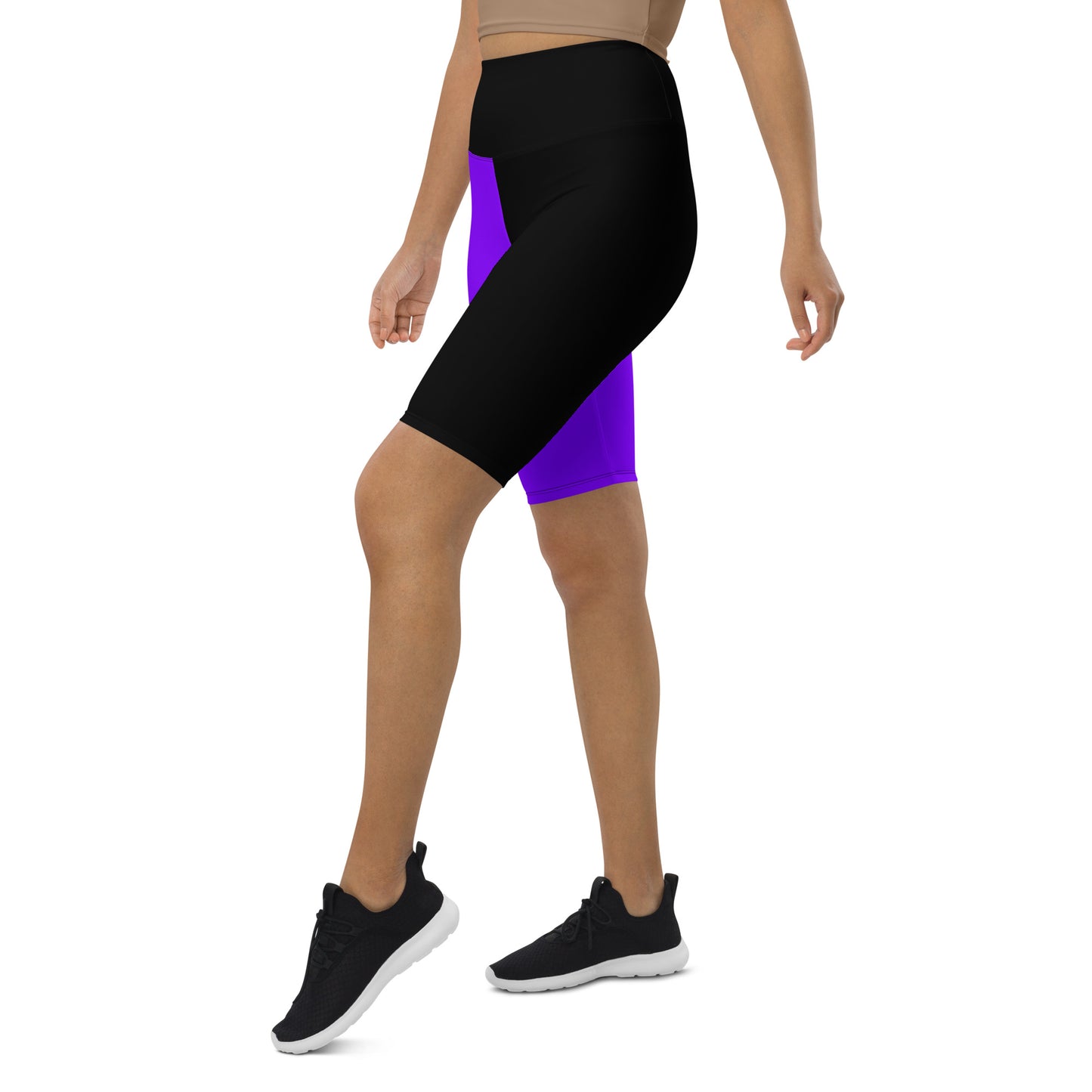 Neon Purple + Black Biker Shorts