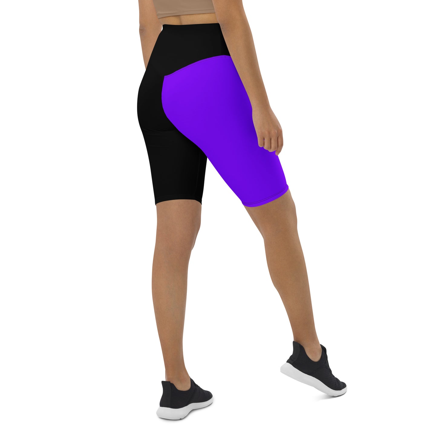 Neon Purple + Black Biker Shorts
