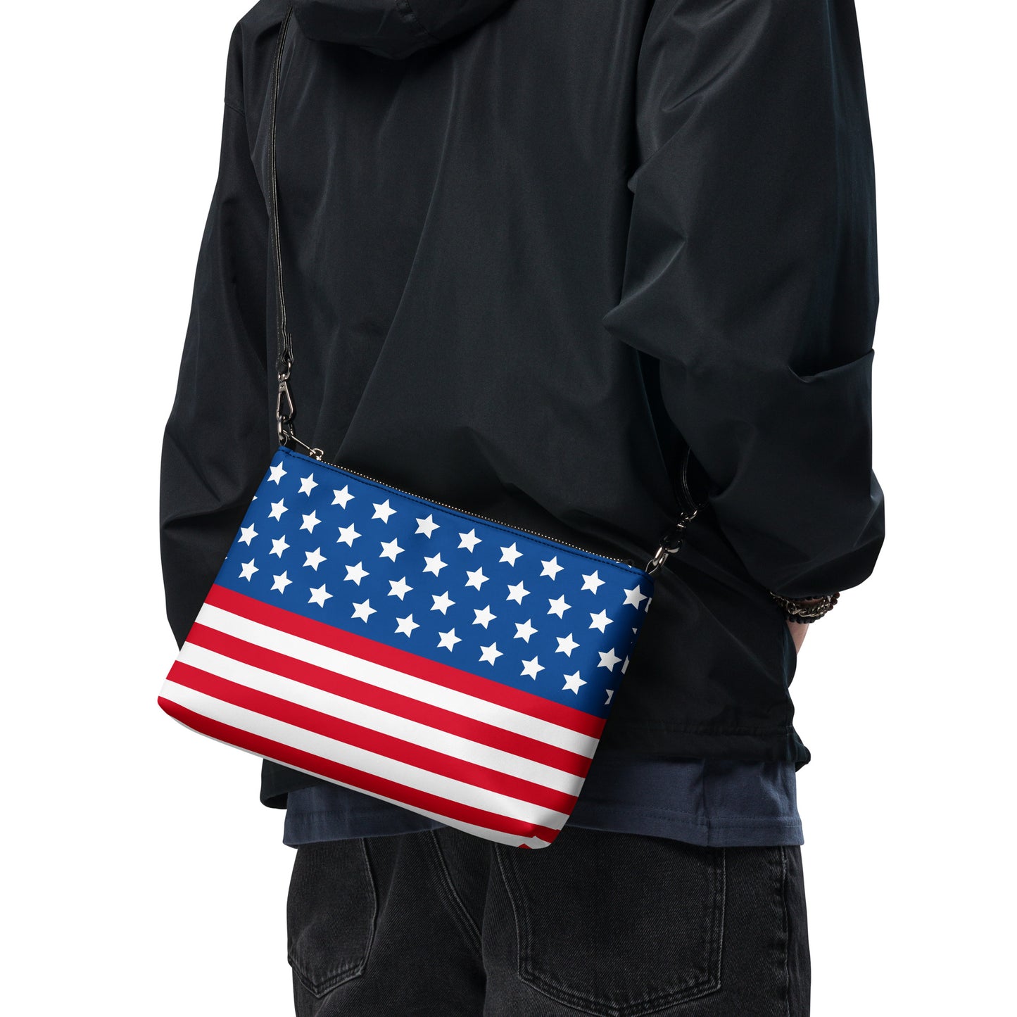 USA American Flag Patriotic Stars and Stripes Crossbody Bag