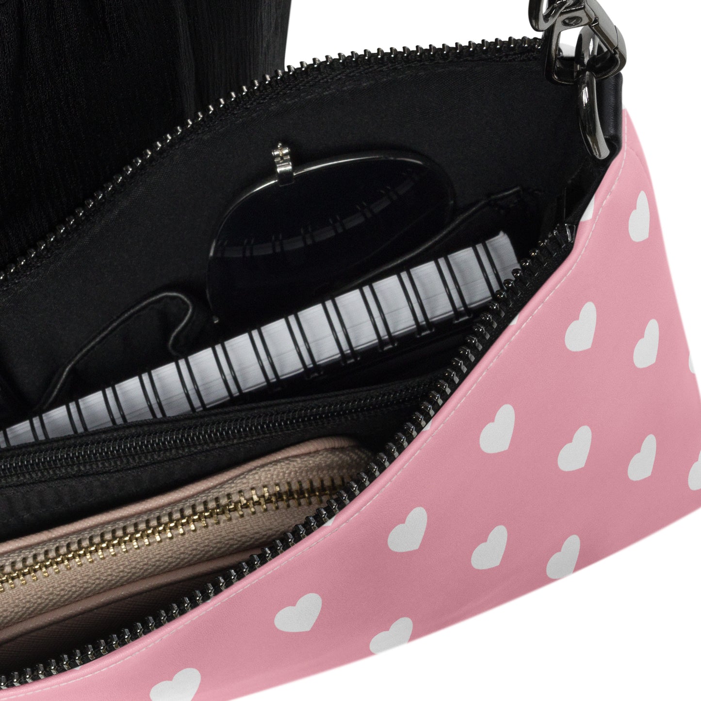 Pink & White Hearts Crossbody Bag