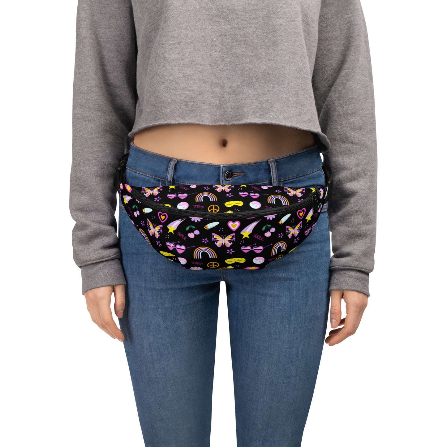 Black Rainbow Star Fanny Pack