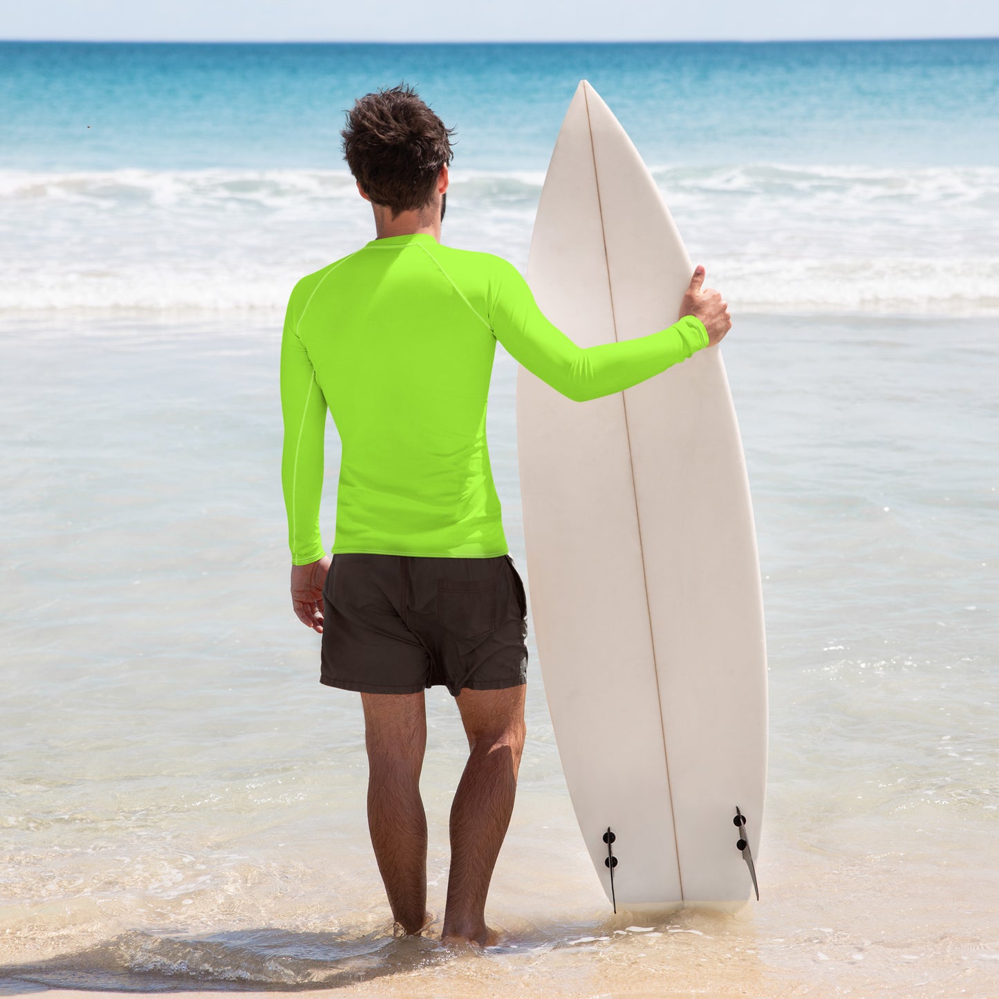 Neon Green Mens Rash Guard