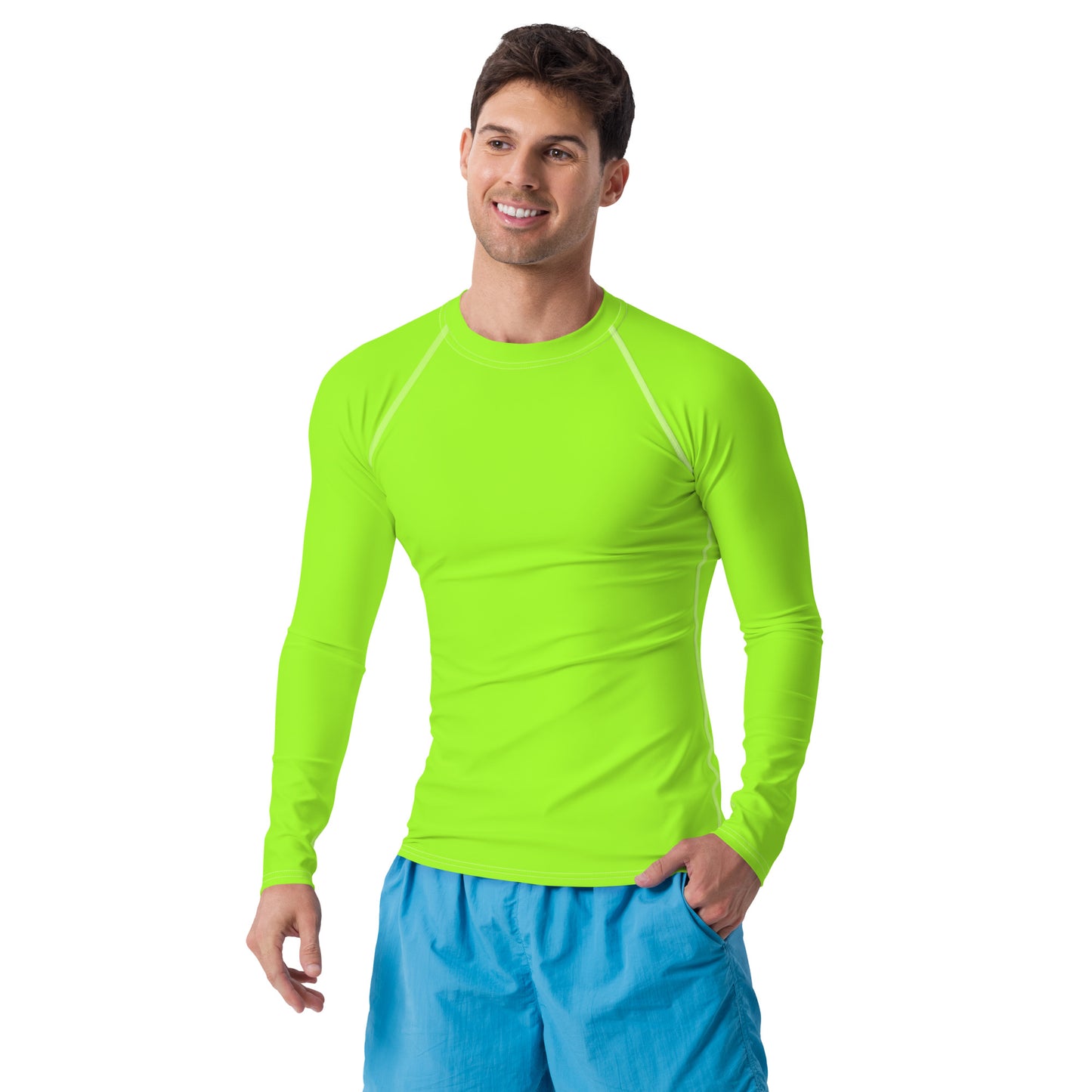 Neon Green Mens Rash Guard