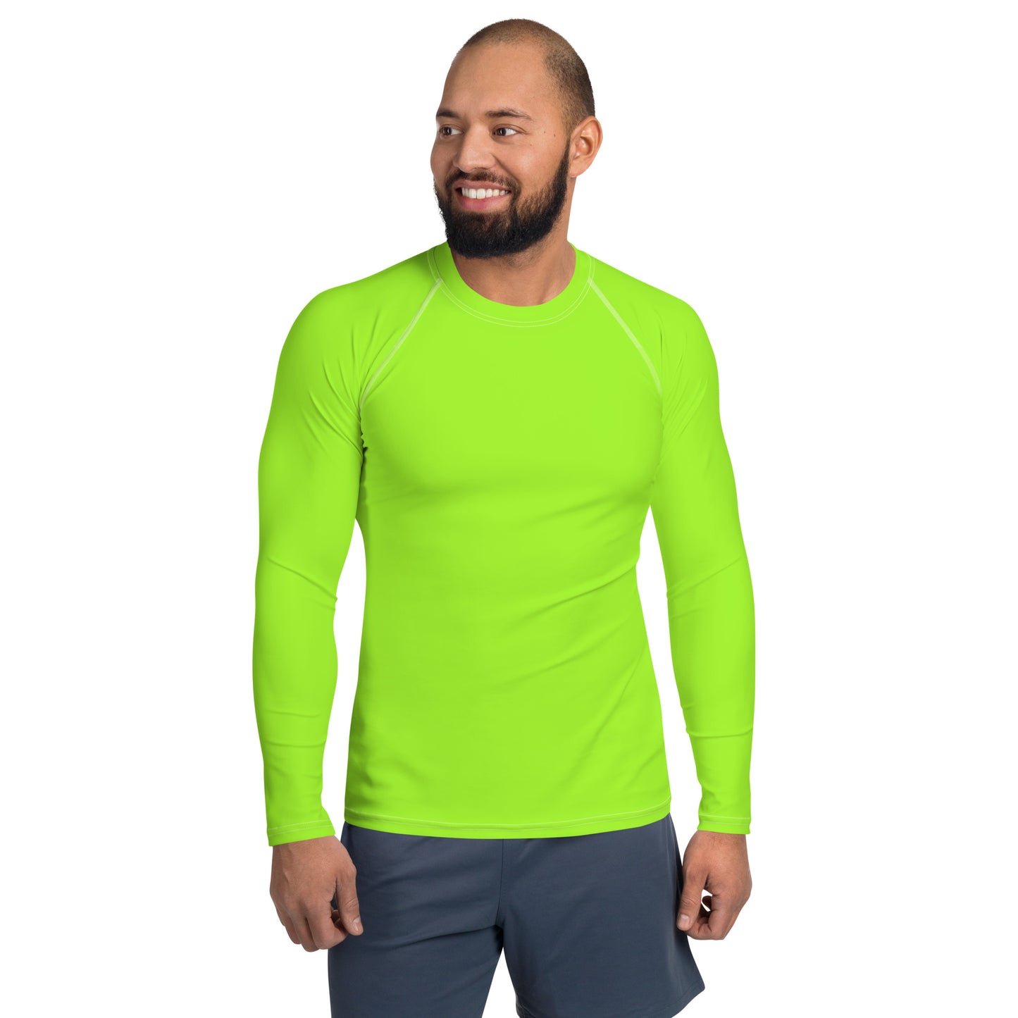 Neon Green Mens Rash Guard