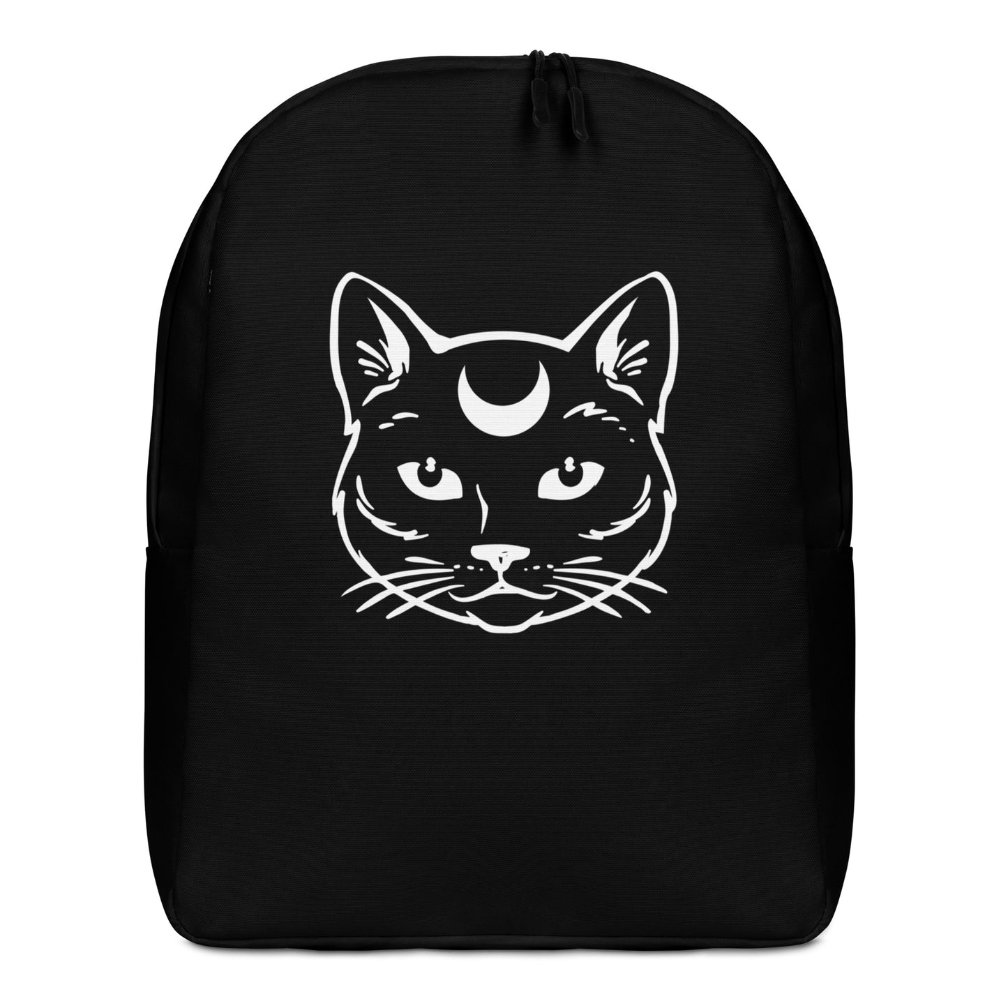 Black Celestial Cat Minimalist Backpack