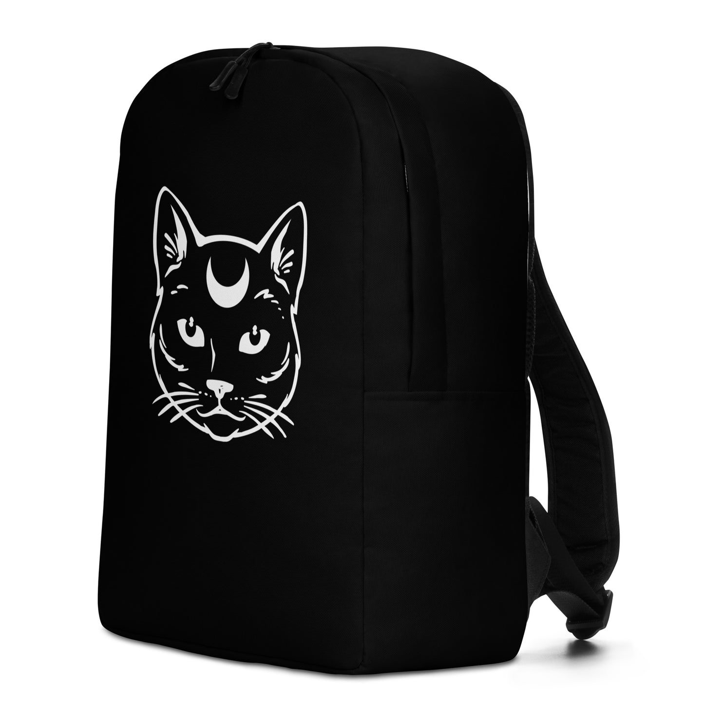 Black Celestial Cat Minimalist Backpack