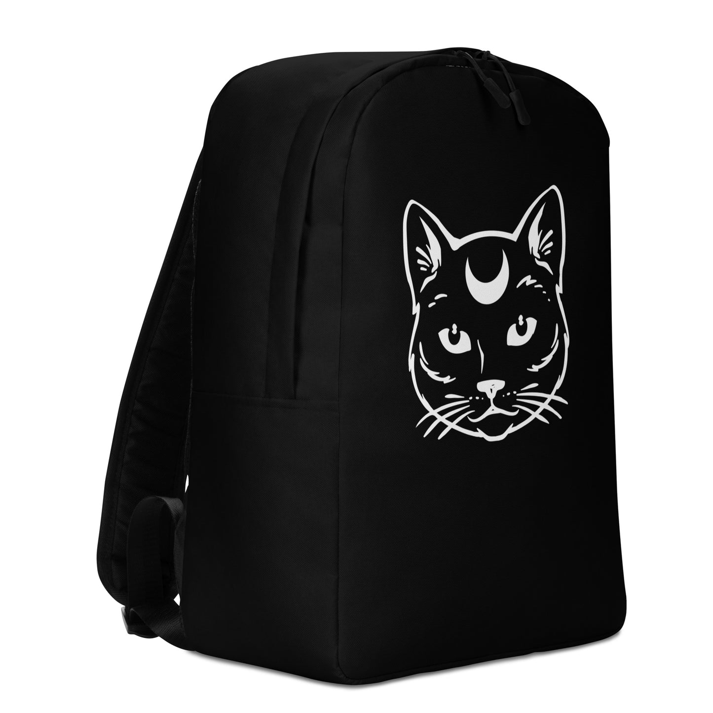 Black Celestial Cat Minimalist Backpack