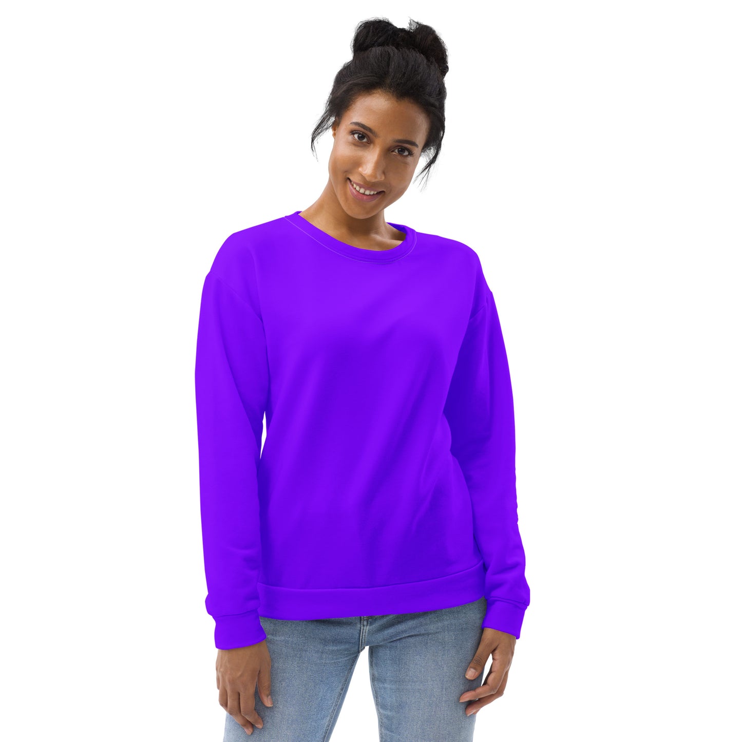 Neon Highlighter Purple Unisex Eco Sweatshirt