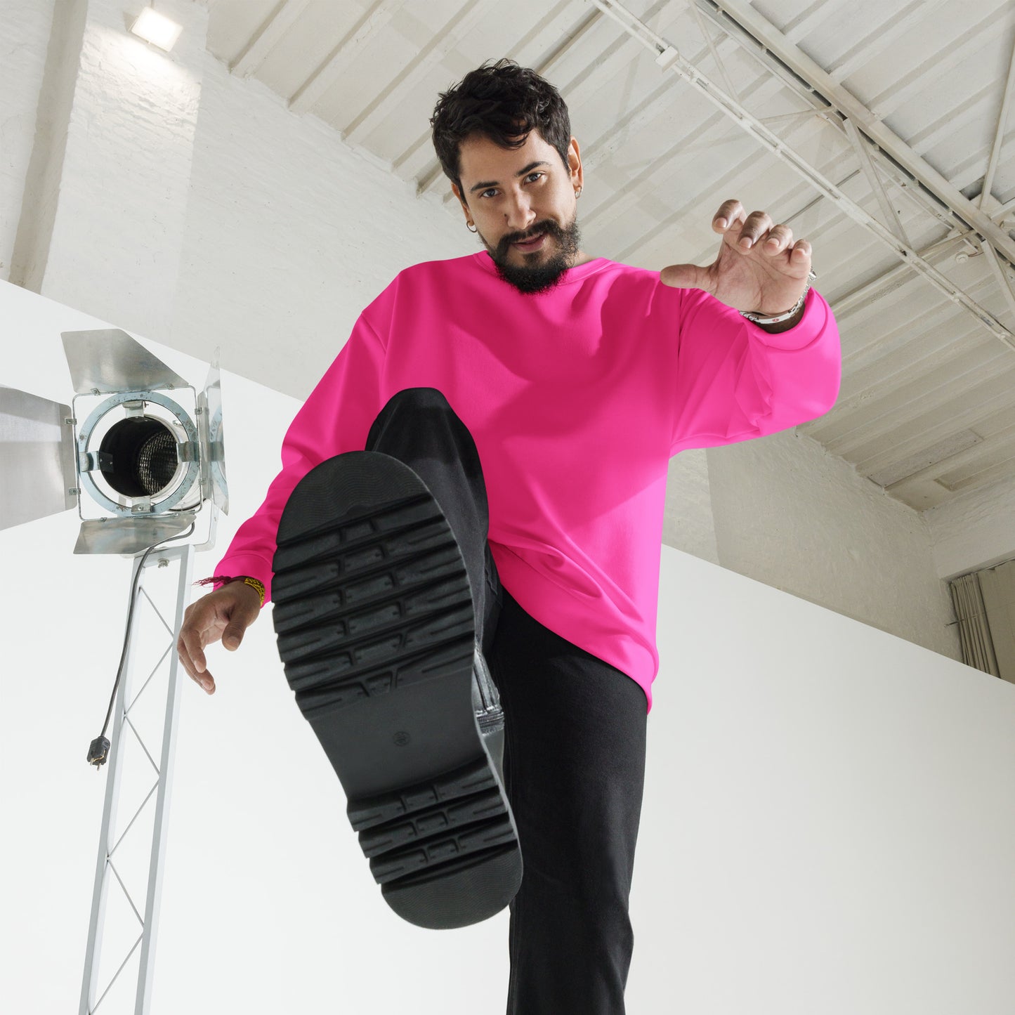 Neon Pink Unisex Eco Sweatshirt