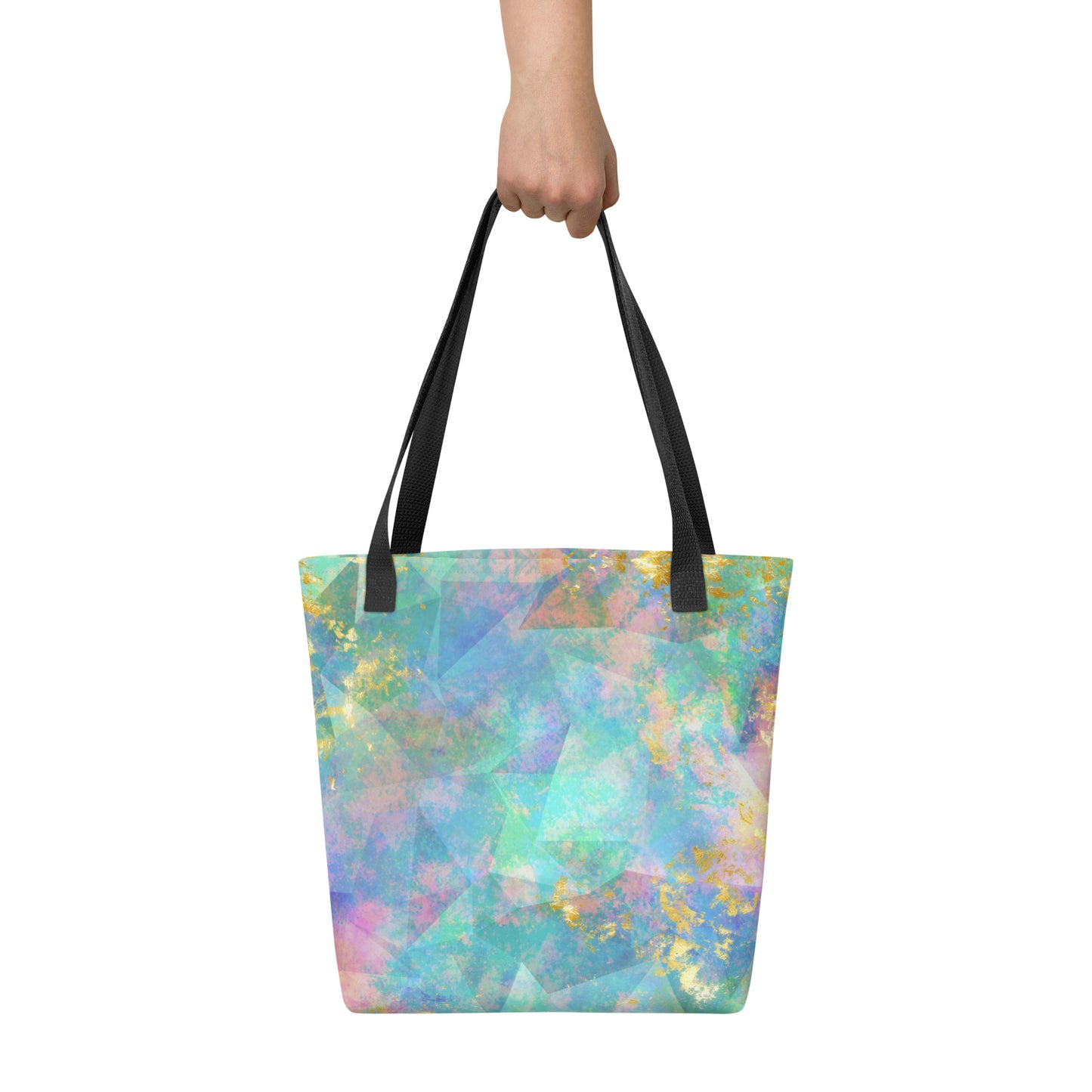 Neon Fractal Geometric All Over Print Tote Bag