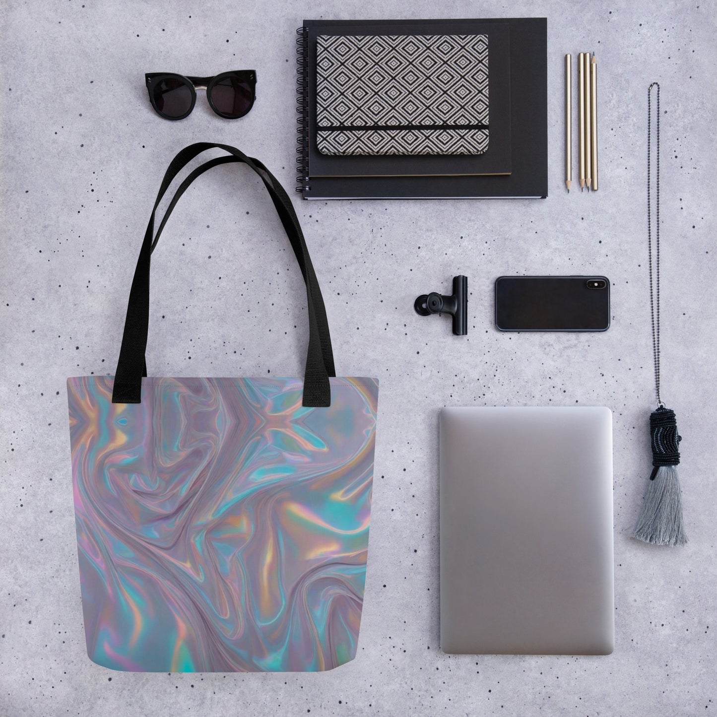 Purple Swirl All Over Print Tote Bag