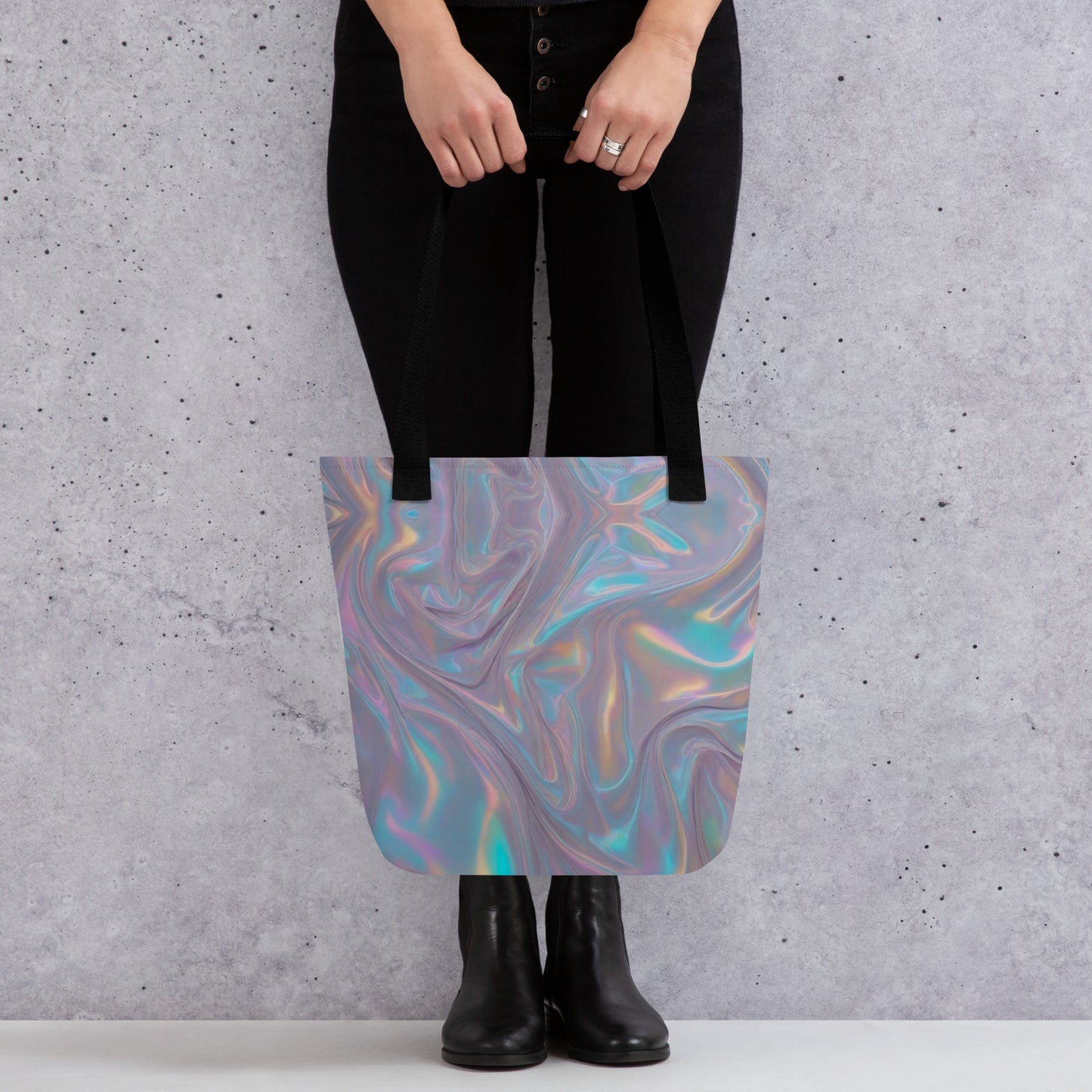 Purple Swirl All Over Print Tote Bag