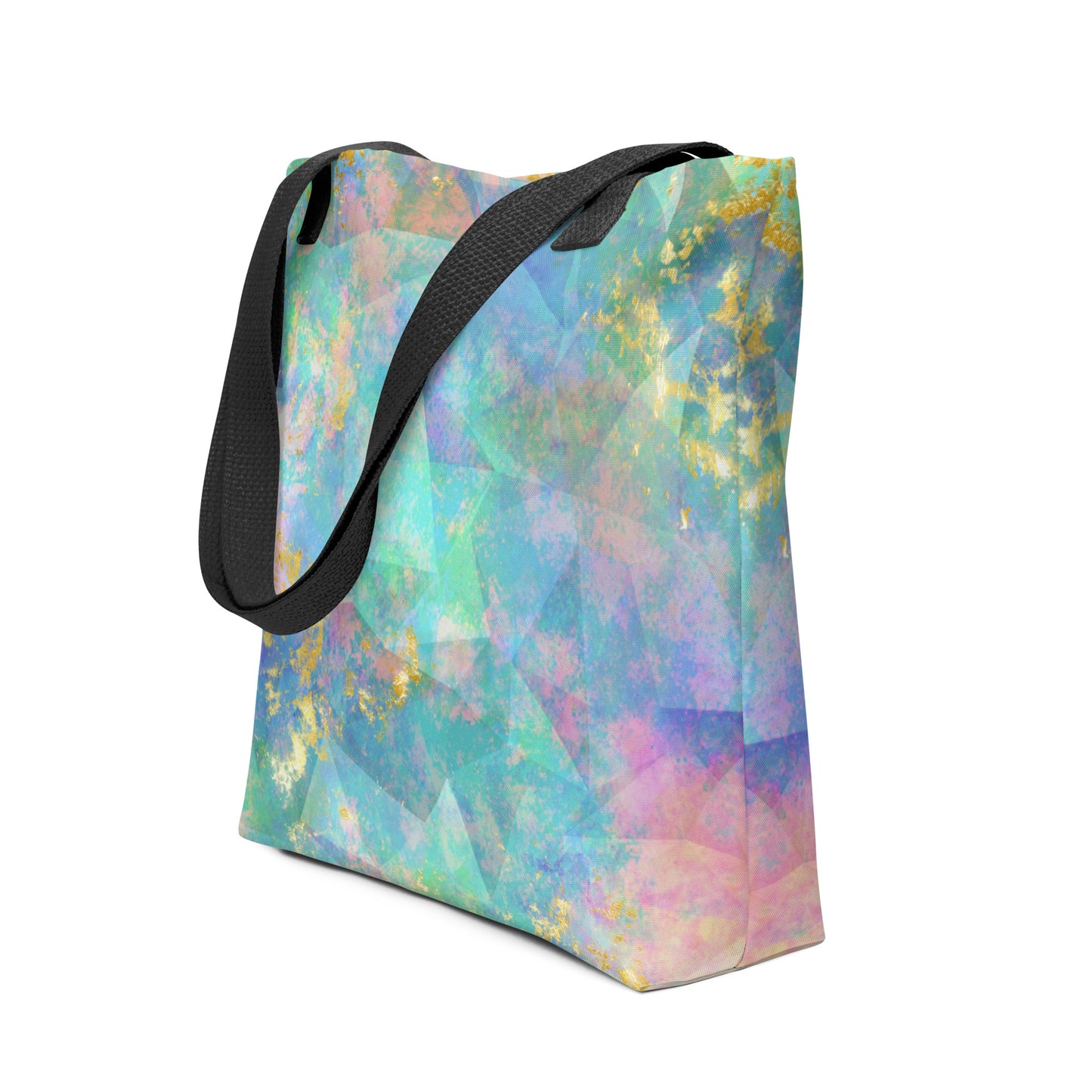 Neon Fractal Geometric All Over Print Tote Bag