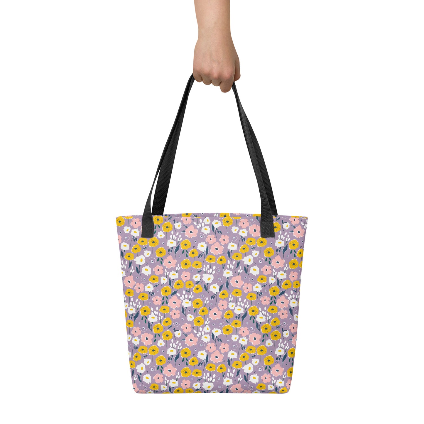 Purple Flower Floral Tote BagAll Over Print Tote Bag