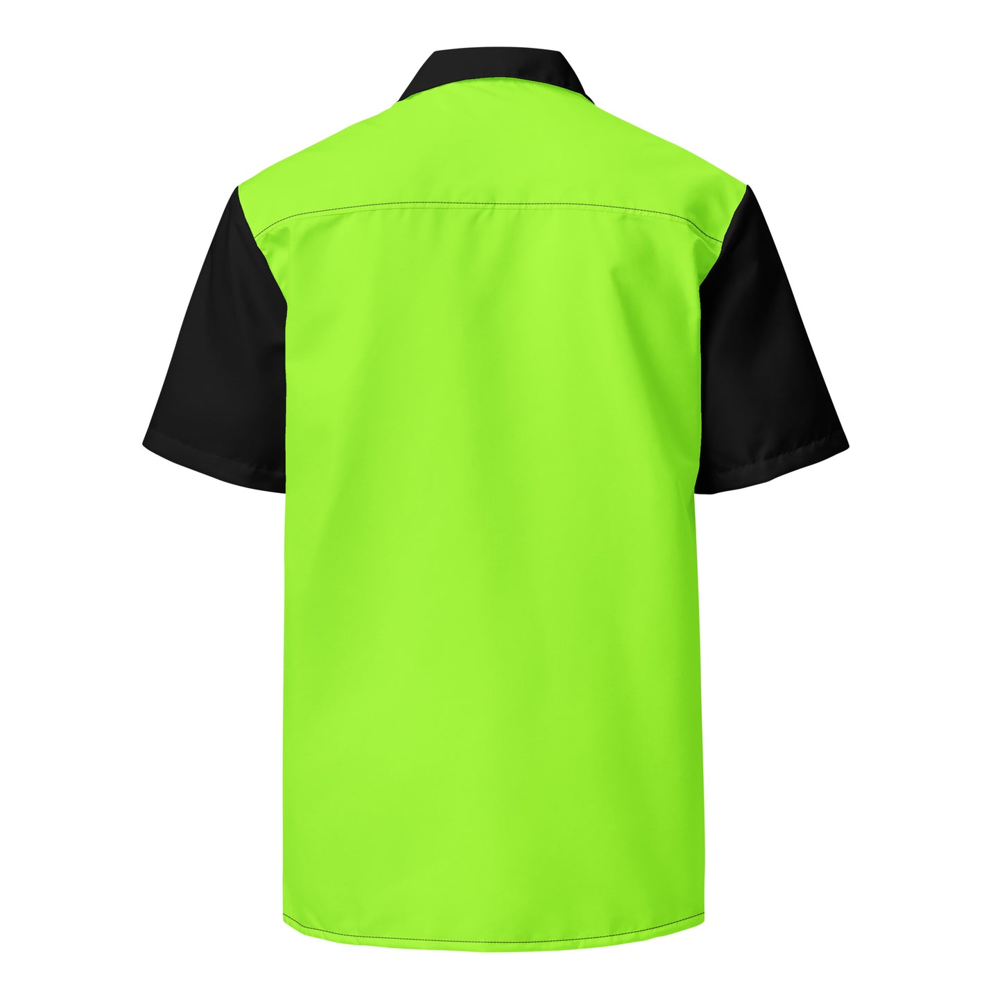 Neon Green & Black Unisex Eco Button Up Shirt