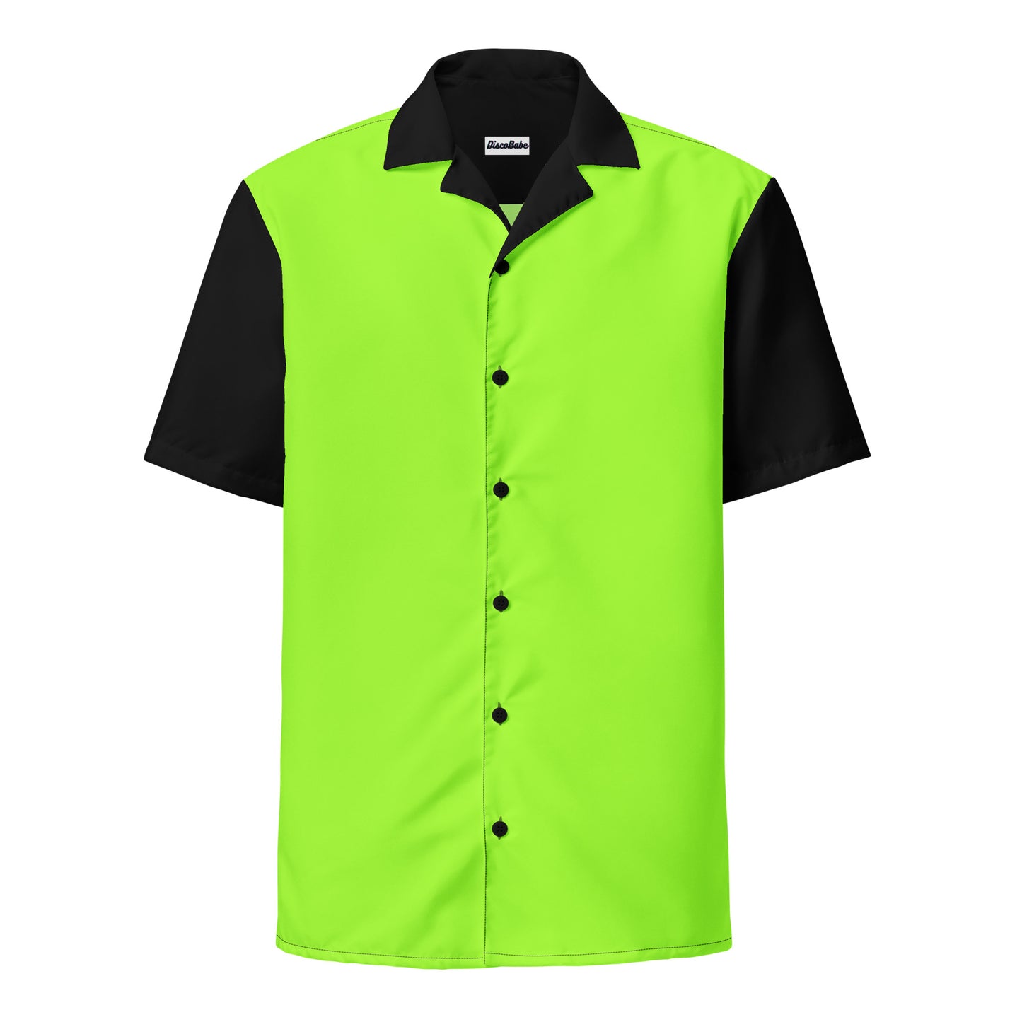 Neon Green & Black Unisex Eco Button Up Shirt