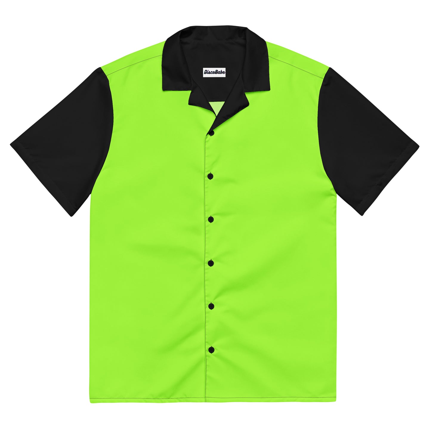 Neon Green & Black Unisex Eco Button Up Shirt