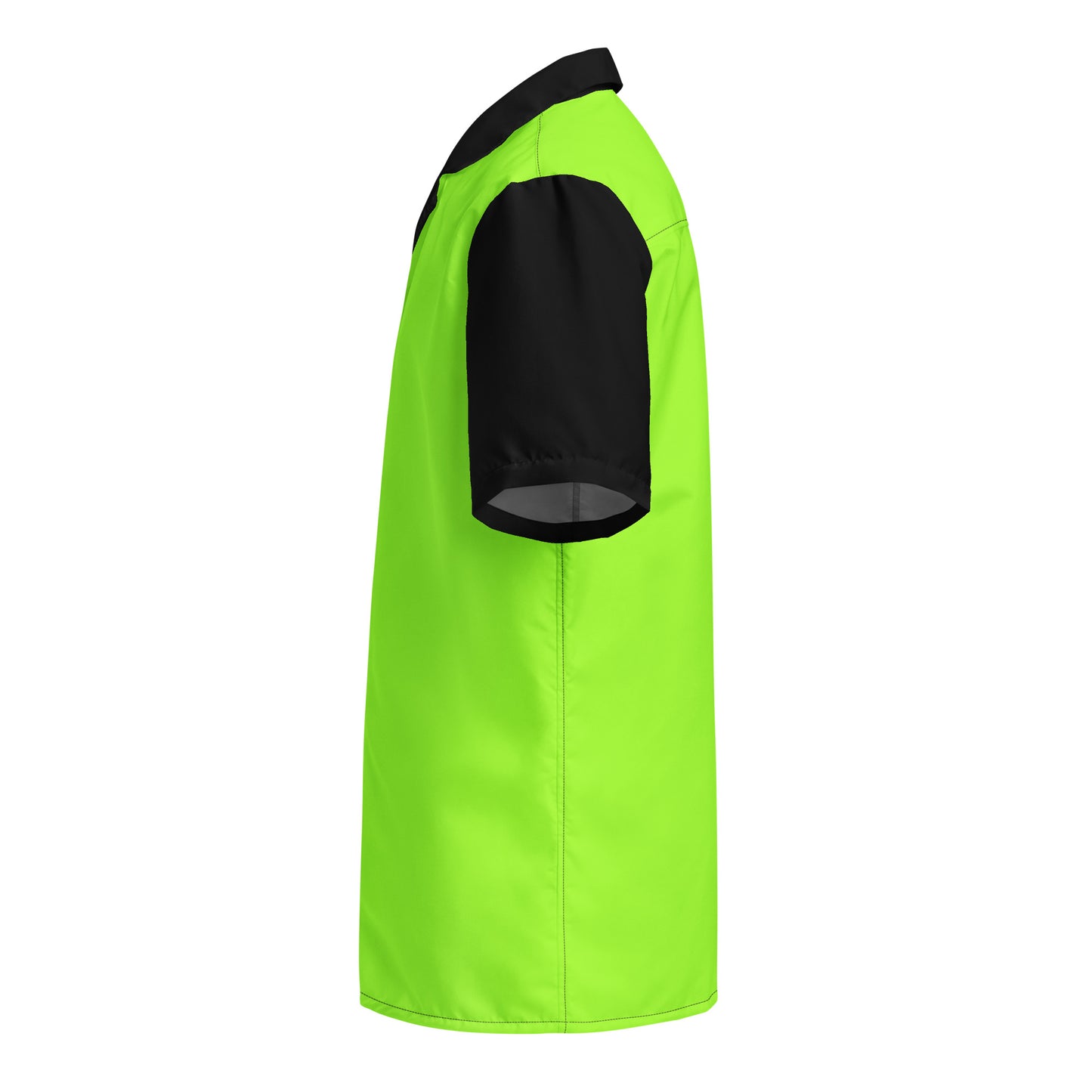 Neon Green & Black Unisex Eco Button Up Shirt