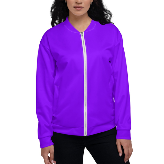 Neon Purple Unisex Bomber Jacket