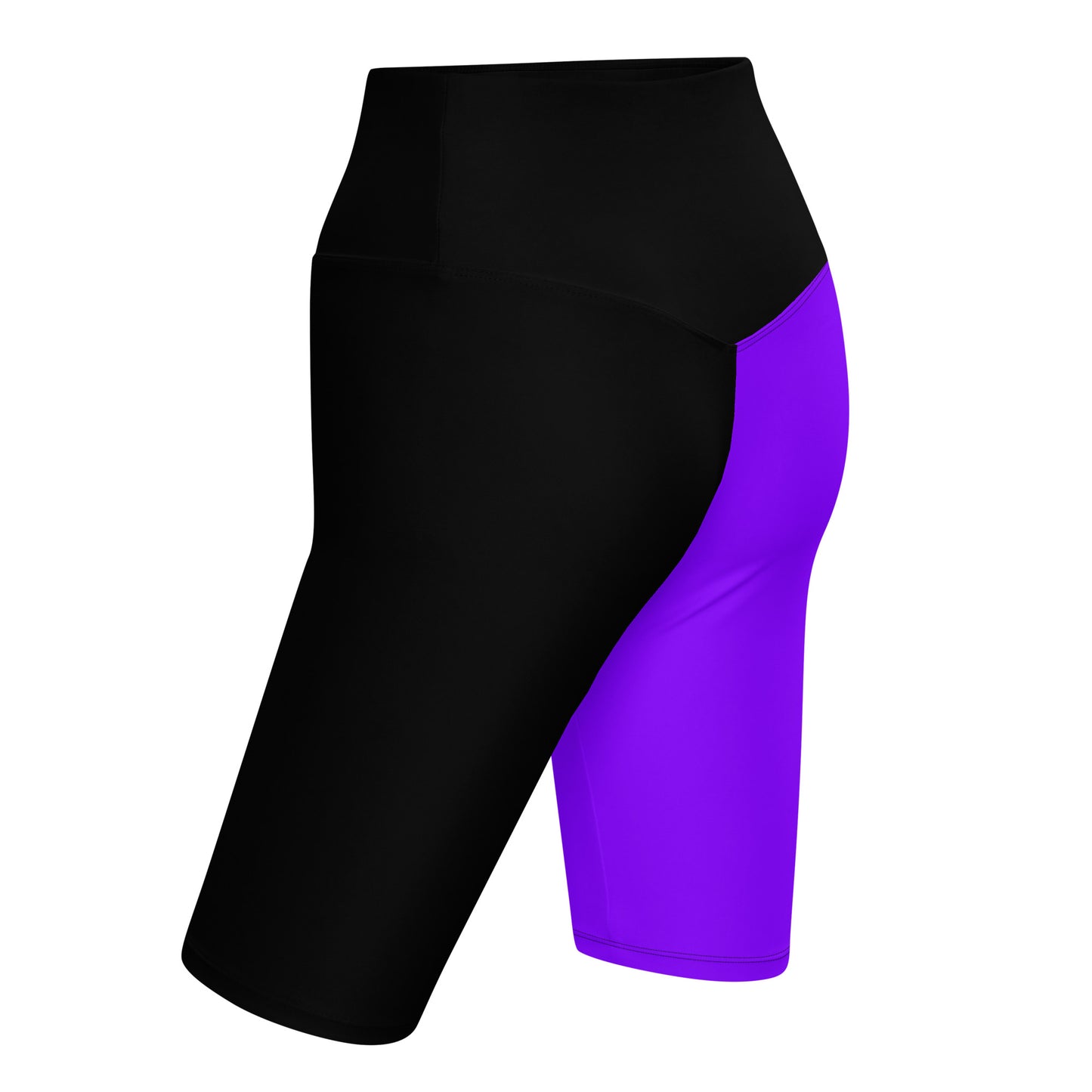 Neon Purple + Black Biker Shorts