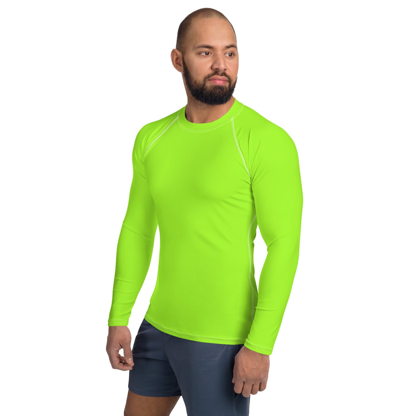 Neon Green Mens Rash Guard