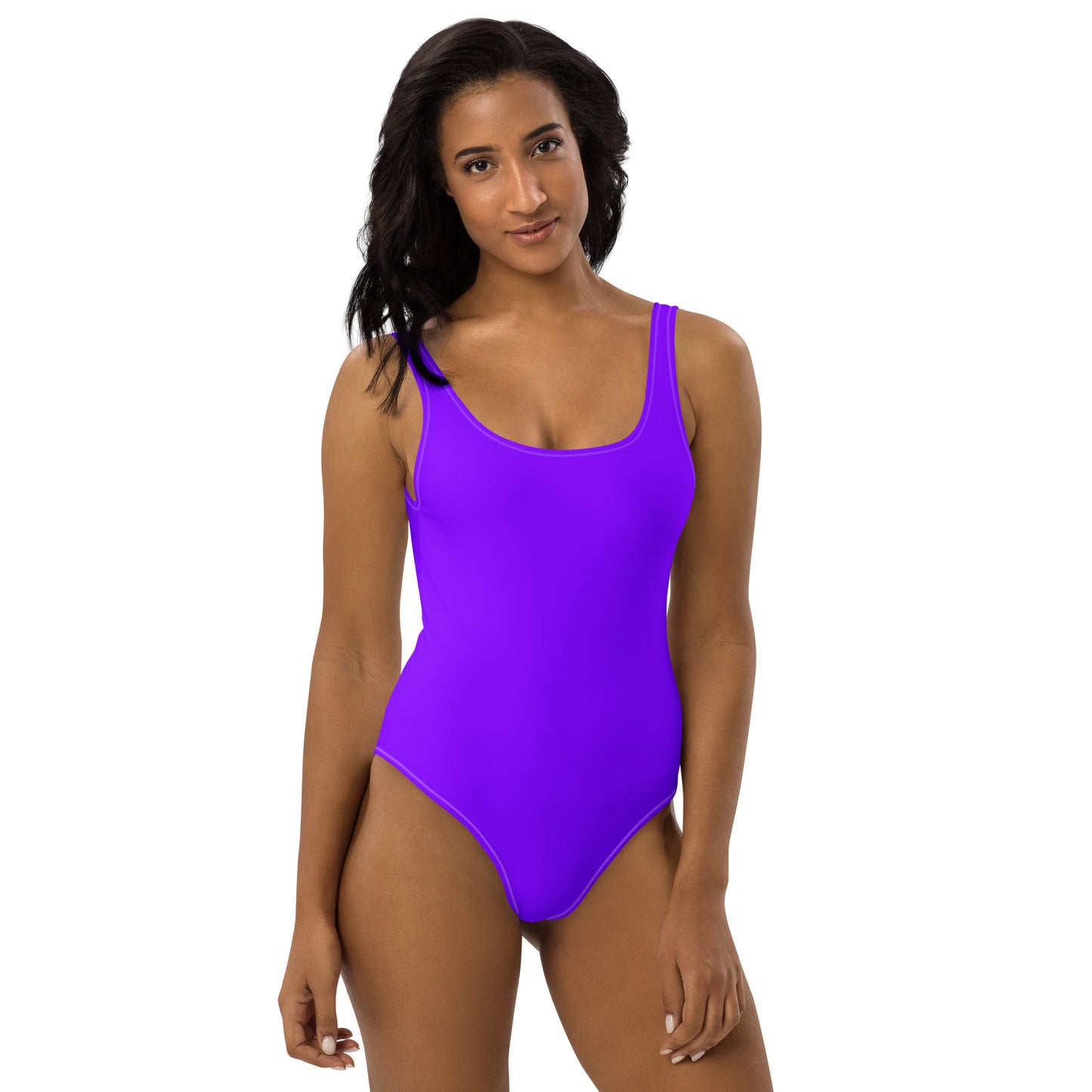 Highlighter Neon Purple One-Piece Swimsuit