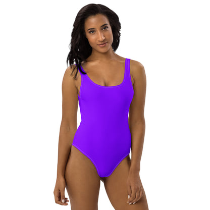 Highlighter Neon Purple One-Piece Swimsuit
