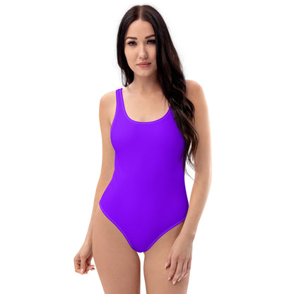 Highlighter Neon Purple One-Piece Swimsuit
