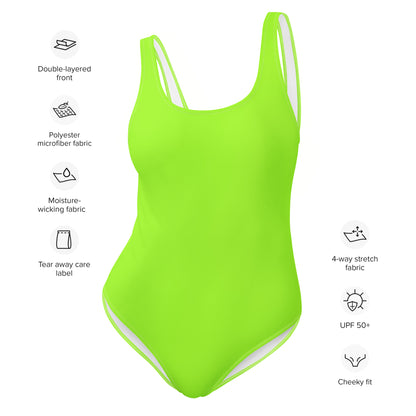 Neon Green One-Piece Swimsuit