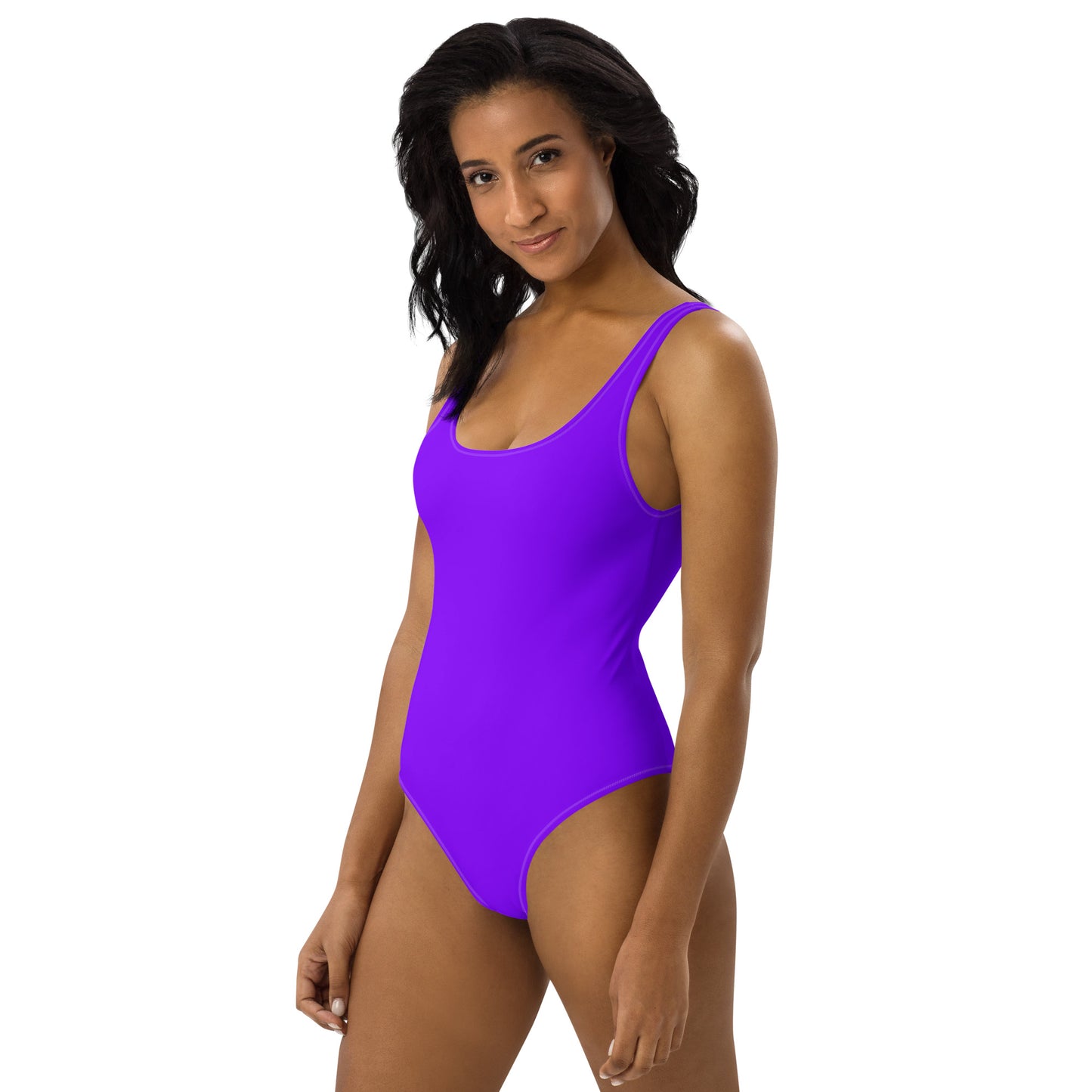 Highlighter Neon Purple One-Piece Swimsuit