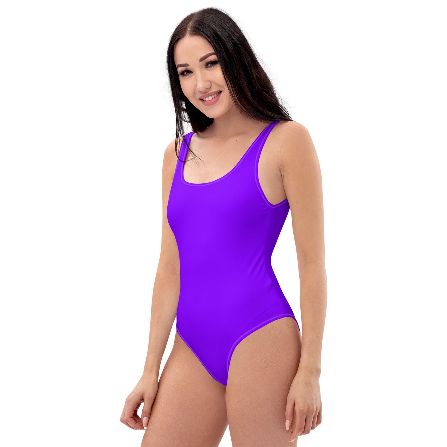 Highlighter Neon Purple One-Piece Swimsuit
