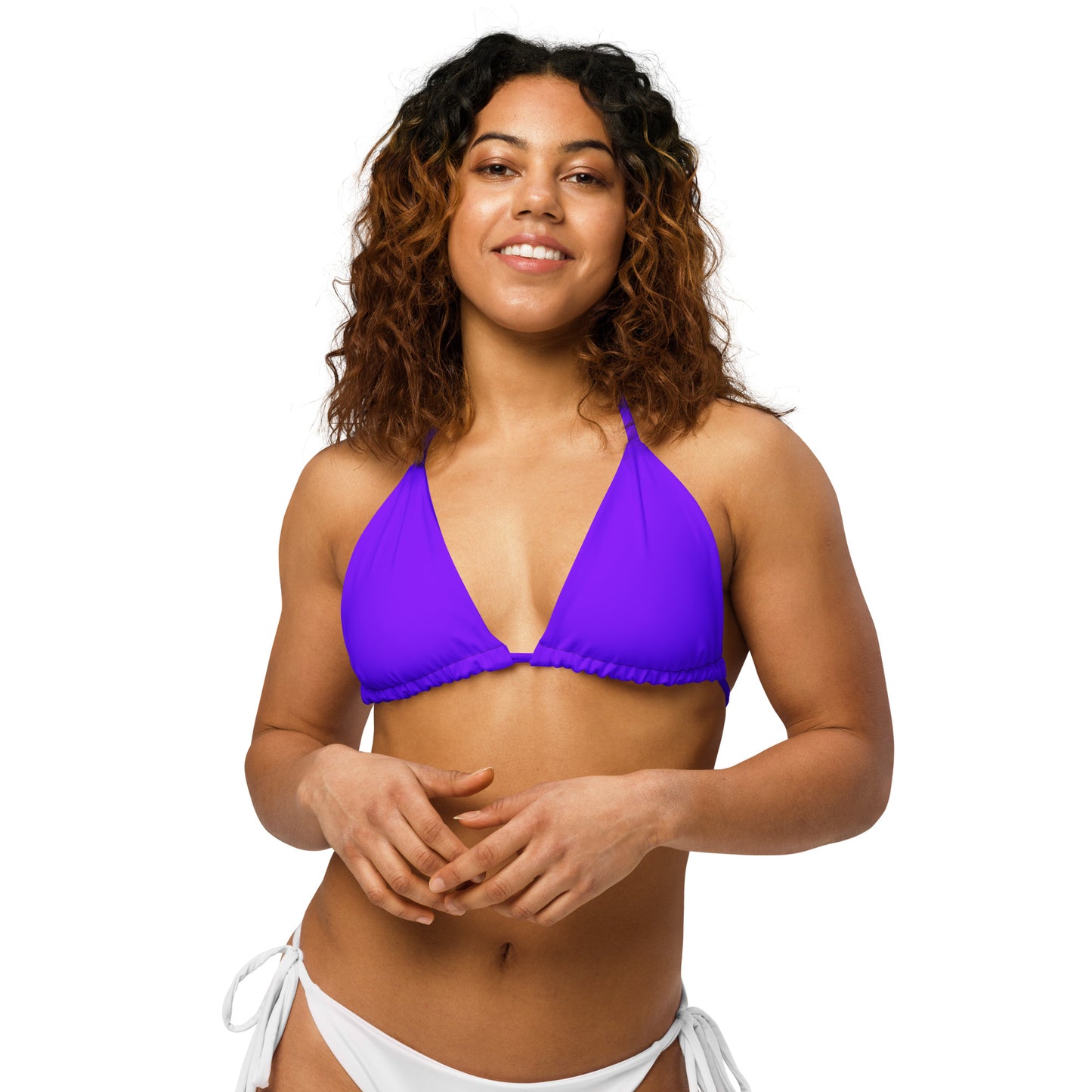 Neon Purple Eco String Bikini Top