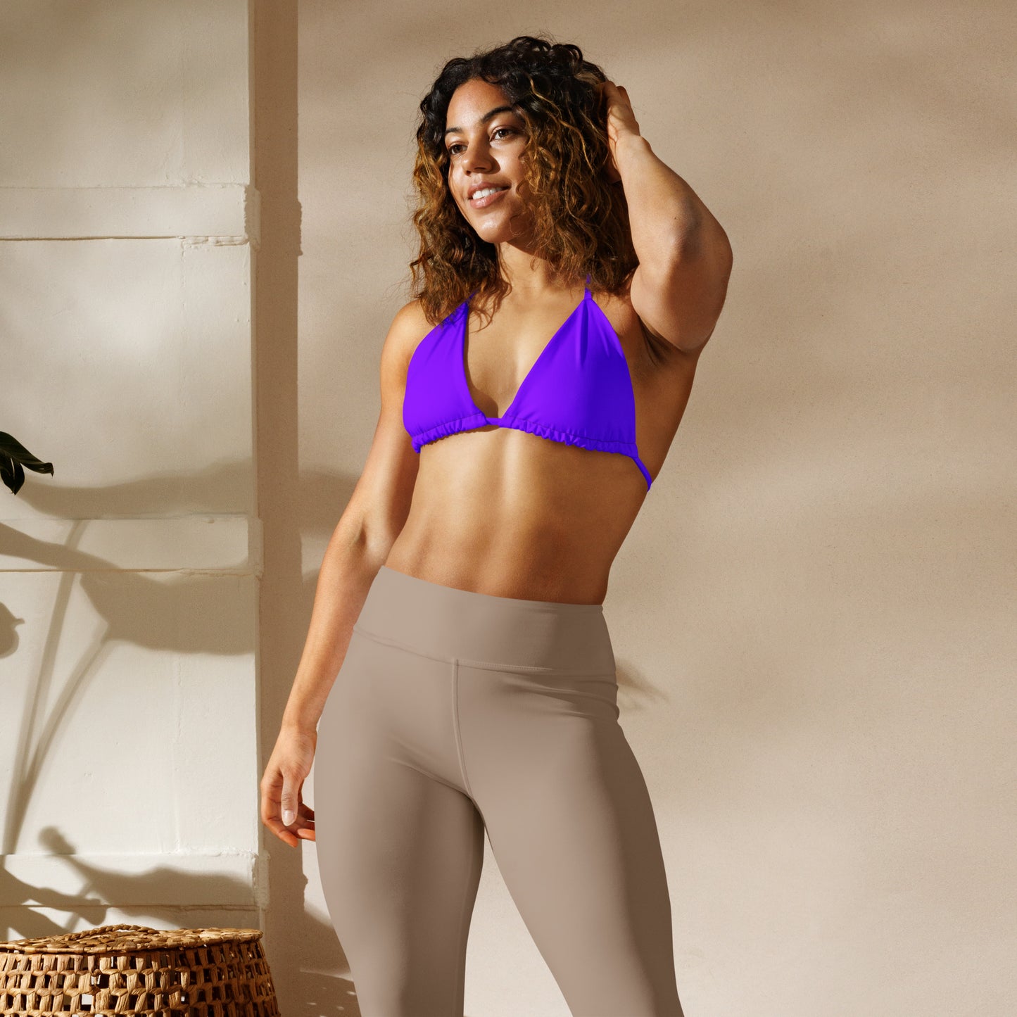 Neon Purple Eco String Bikini Top