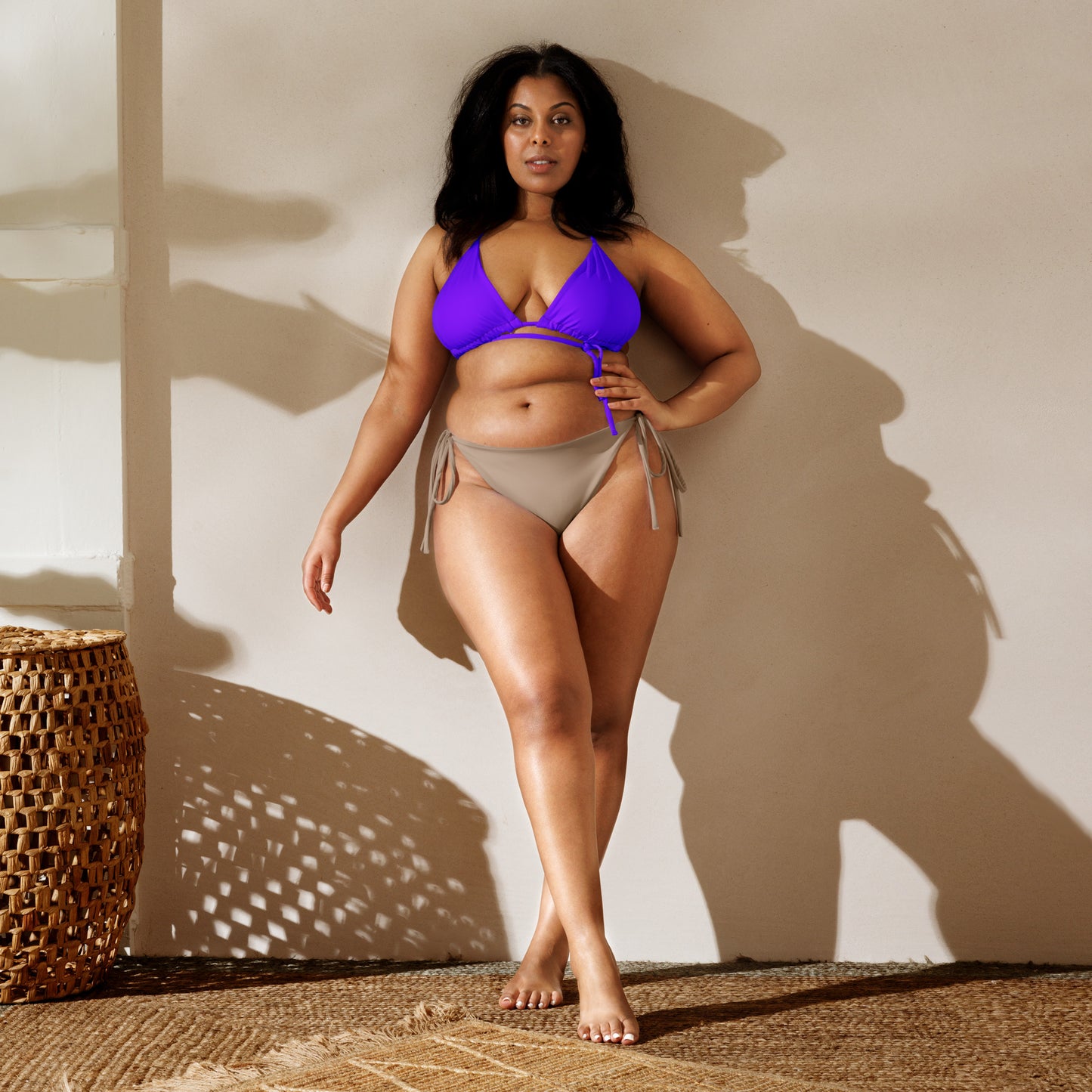 Neon Purple Eco String Bikini Top
