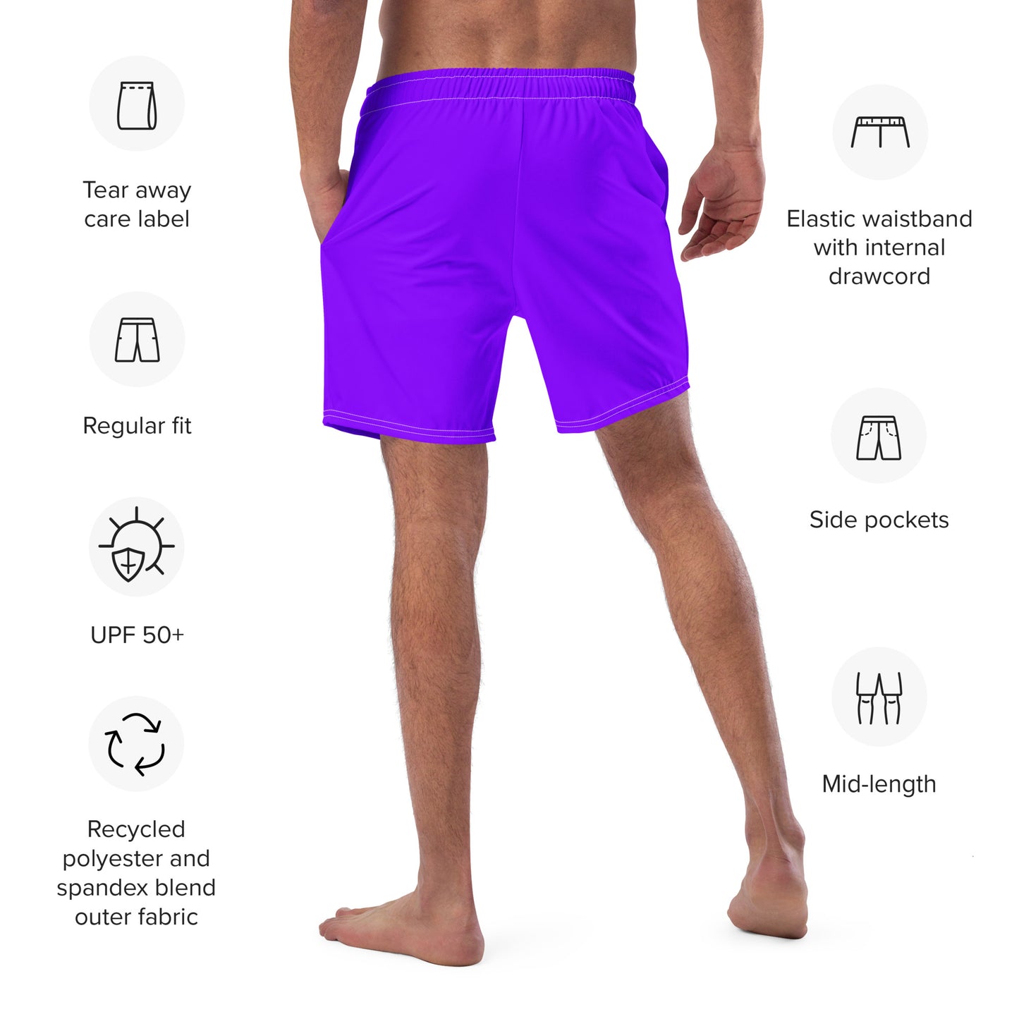 Neon Purple Eco Swim Trunks
