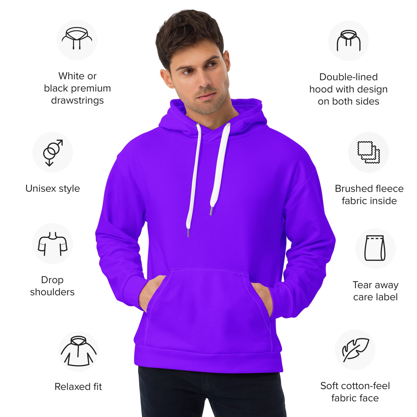 Neon Purple Unisex Eco Hoodie