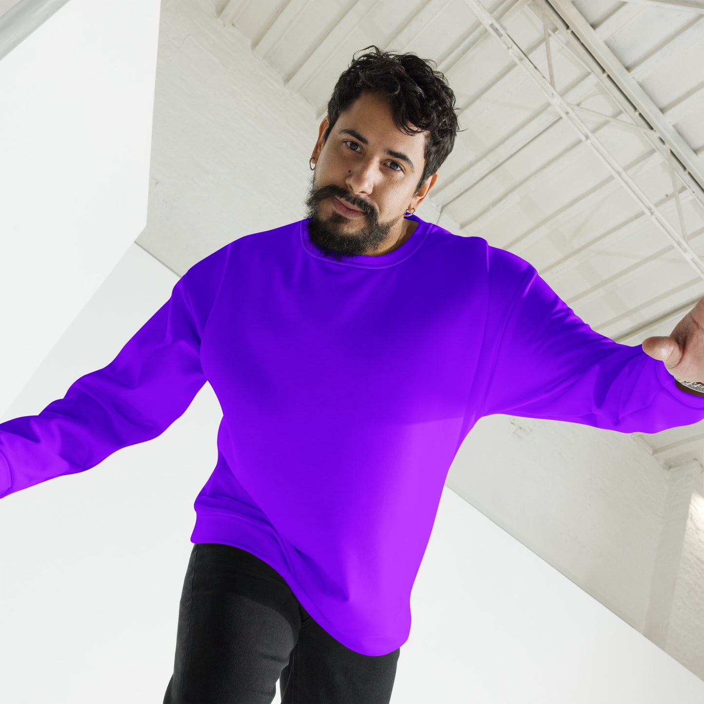Neon Highlighter Purple Unisex Eco Sweatshirt