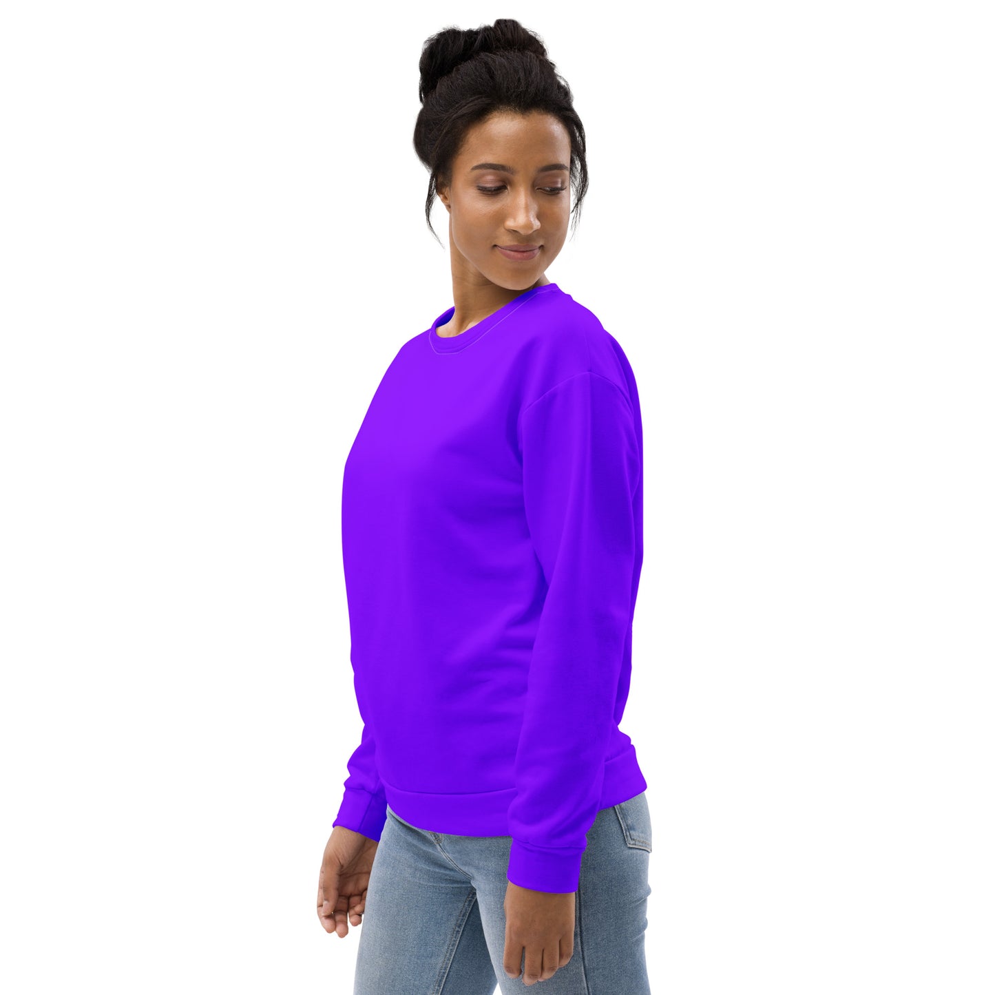 Neon Highlighter Purple Unisex Eco Sweatshirt