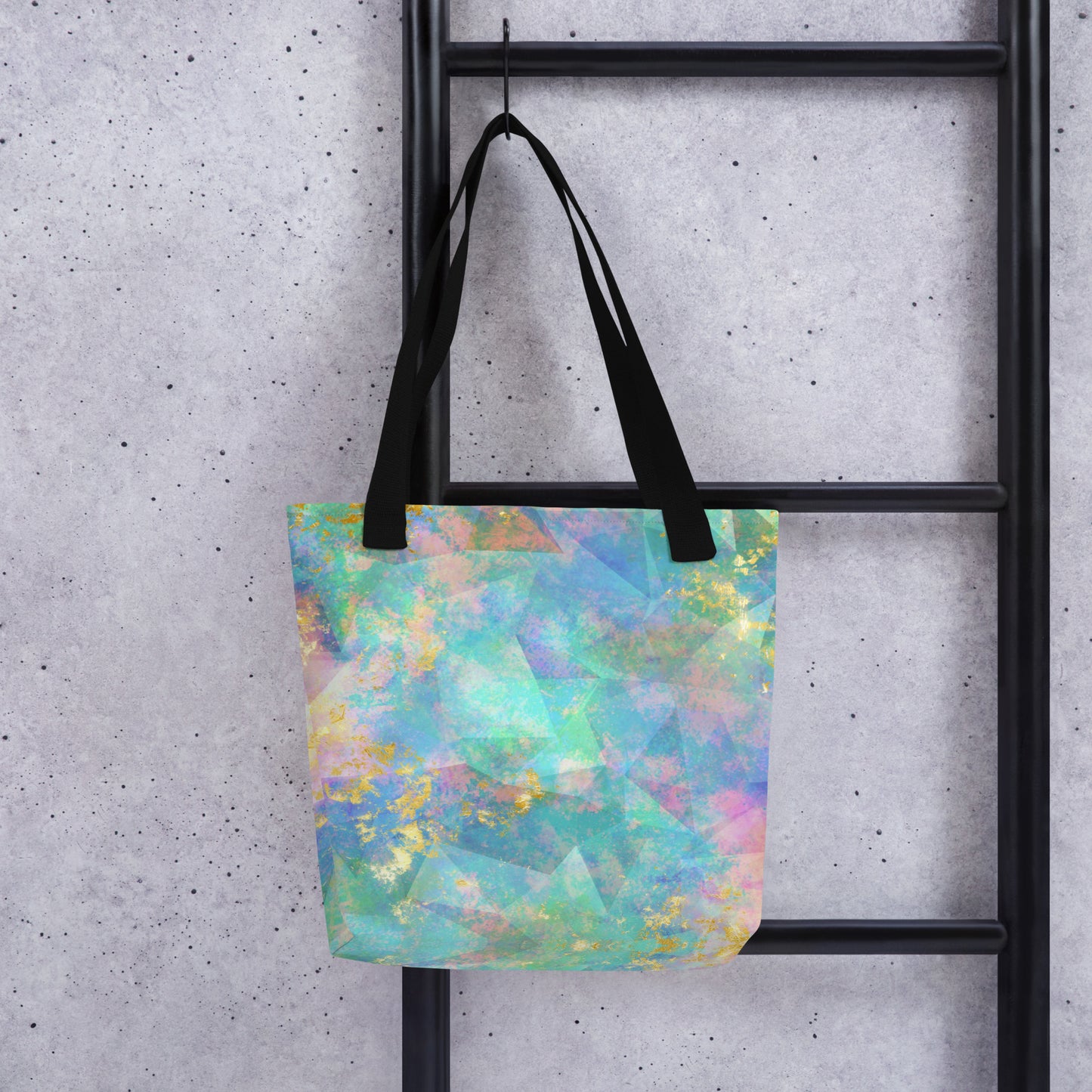 Neon  Fractal Geometric All Over Print Tote Bag