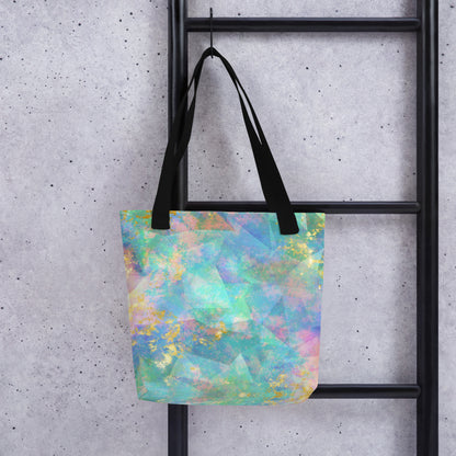 Neon  Fractal Geometric All Over Print Tote Bag
