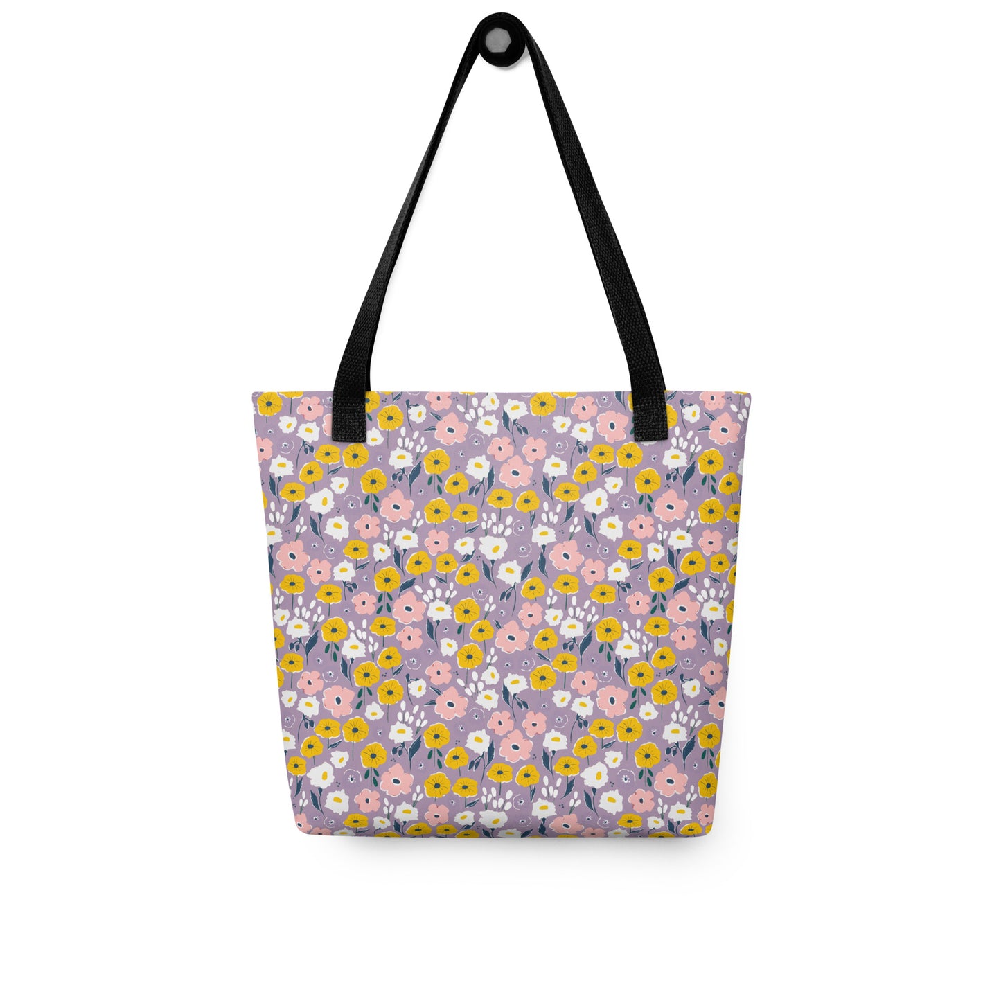 Purple Flower Floral Tote BagAll Over Print Tote Bag