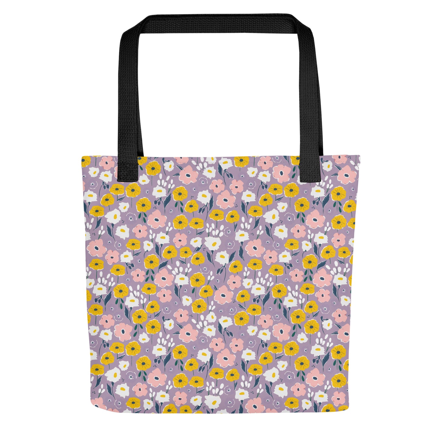 Purple Flower Floral Tote BagAll Over Print Tote Bag